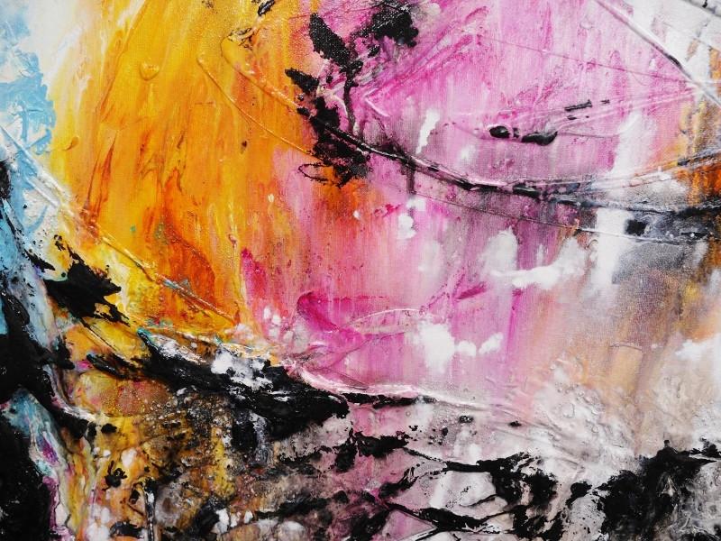 120cm x 120cm Pink Abstract Canvas Wall Art - Modern Home Decor for Living Room, Bedroom & Office | Large Square Painting for Contemporary Interior Design