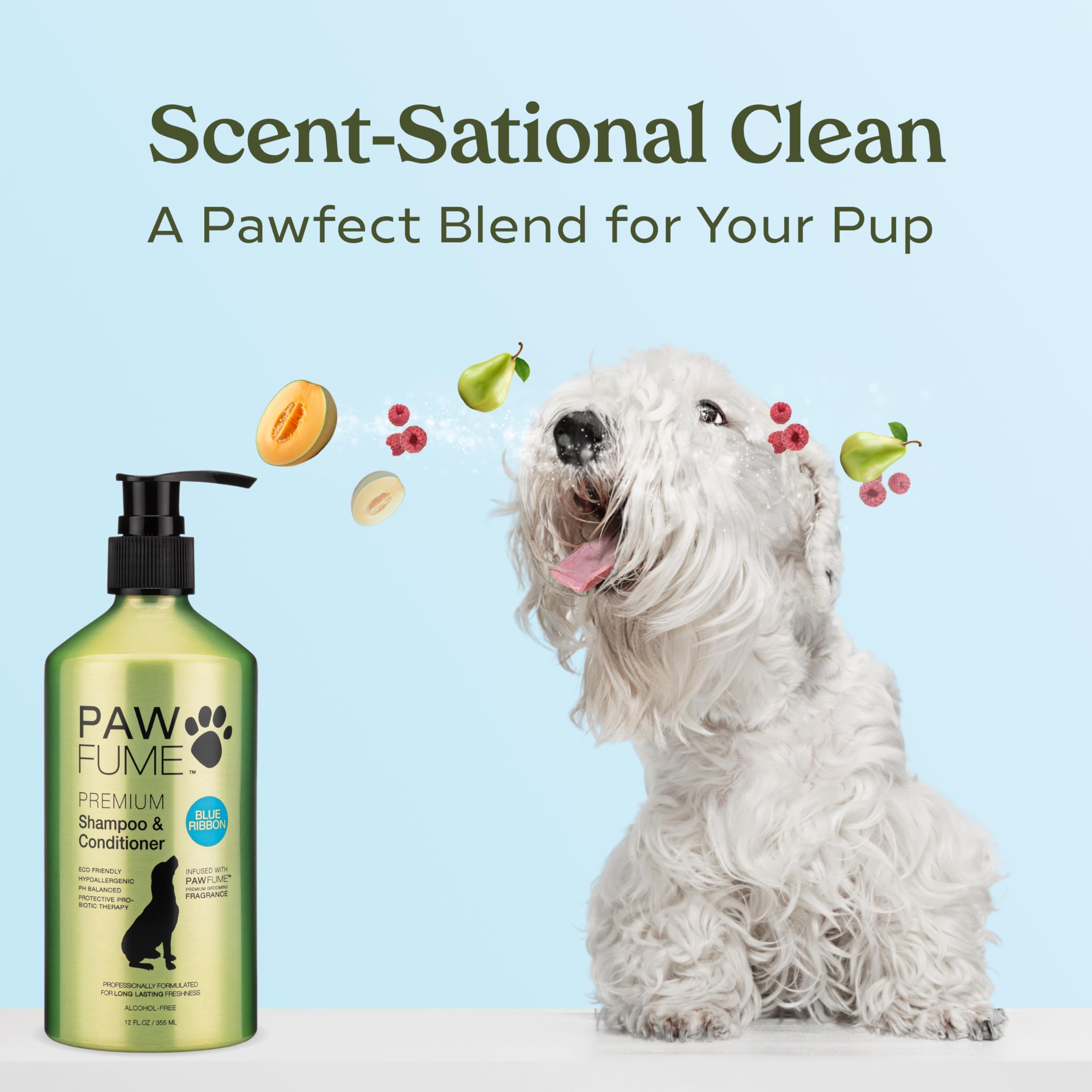 Premium PAWFUME Grooming Dog Spray for Show Dogs - Moisturizing Dog Shampoo & Conditioner Set with Blue Ribbon Formula - Professional Pet Grooming Kit for Dog Shows, Bath Time & Daily Coat Care