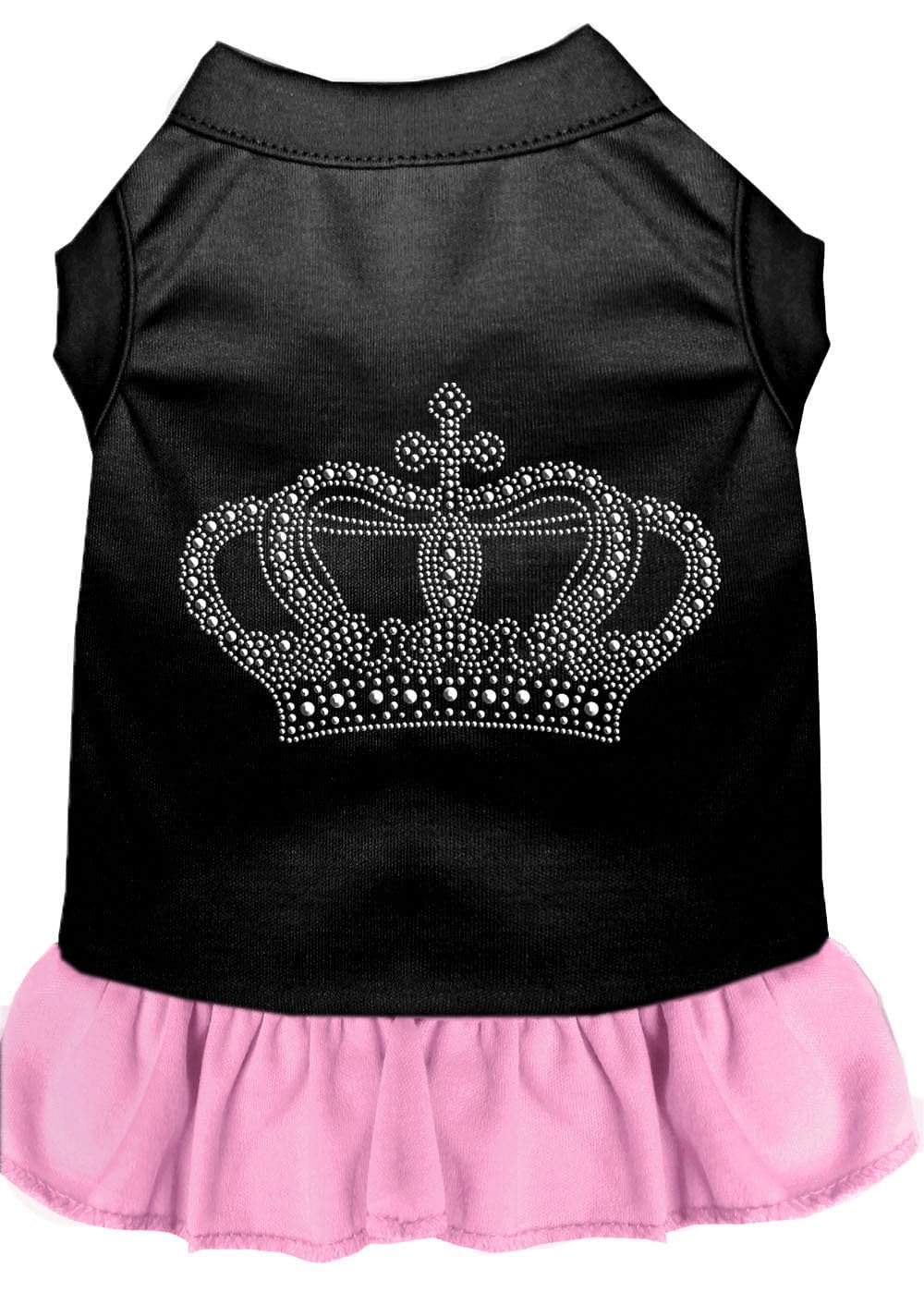 Sparkling Rhinestone Crown Pet Dress for Dogs & Cats - Black with Light Pink, Size 3XL (25-35 lbs) | Perfect for Parties, Photos & Special Occasions