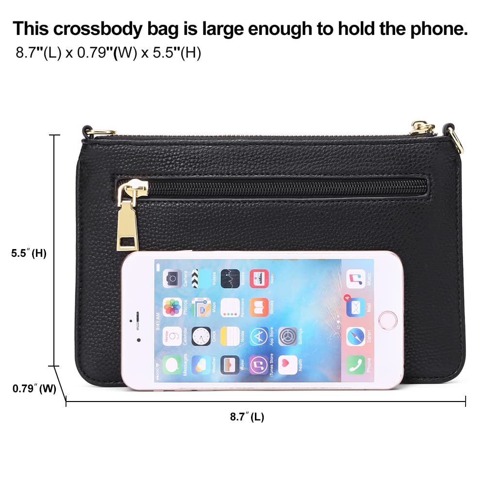 SENDEFN Genuine Leather Wristlet Clutch Purse for Women - RFID Blocking Crossbody Shoulder Bag with Multiple Card Slots - Perfect for Everyday Use, Travel & Shopping
