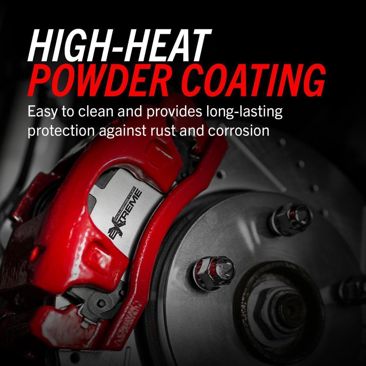 Power Stop S5016 High-Temp Red Powder Coated Brake Calipers - Compatible with Chrysler 300, Dodge Caliber, Challenger, Charger & Magnum - Perfect for Performance Upgrades & High-Speed Driving