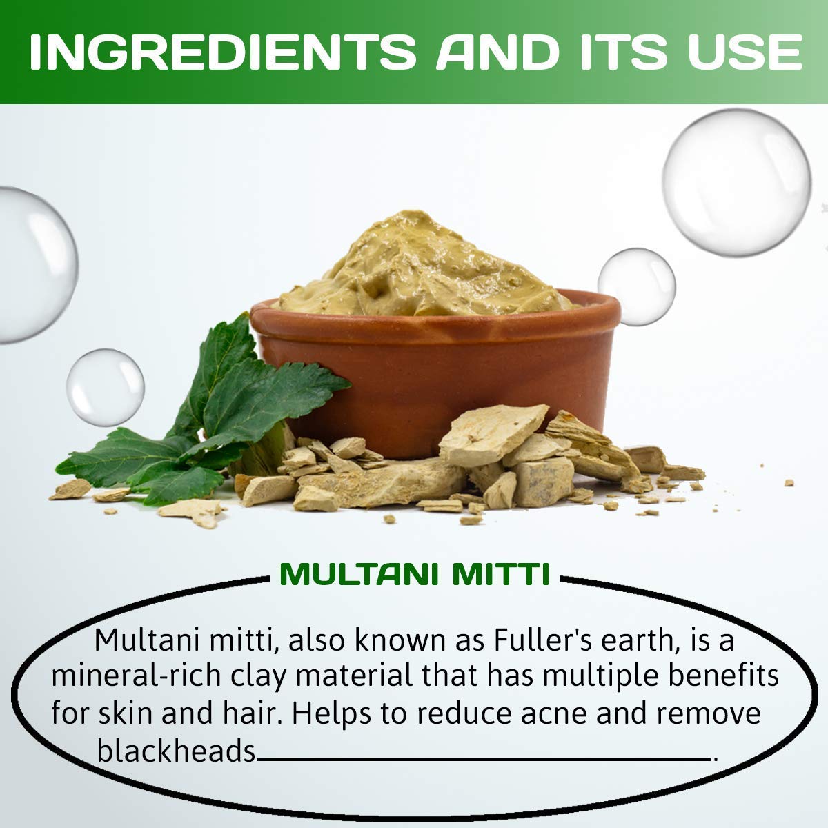 Jioo Organics Fuller Earth Multani Mitti Powder - 250g Natural Face & Hair Mask for Glowing Skin & Healthy Hair - Perfect for Deep Cleansing, Oil Control & Detoxifying