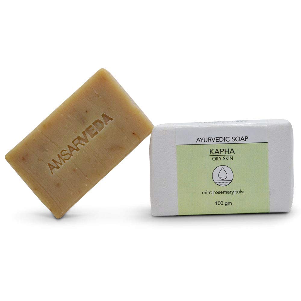 Amsarveda Kapha Ayurvedic Soap for Oily Skin - Natural Herbal Cleansing Bar for Acne-Prone Skin | Perfect for Daily Face & Body Wash in Humid Climates