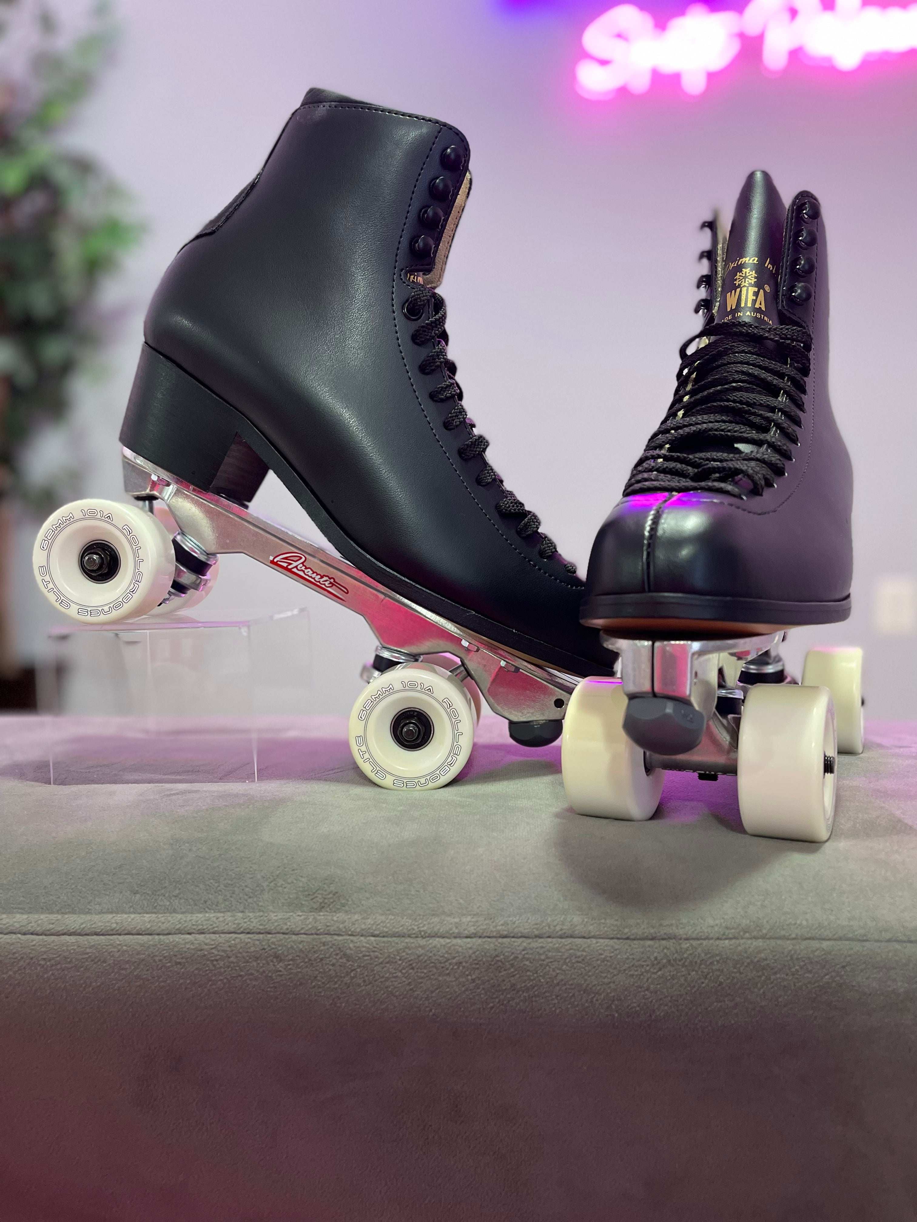 WIFA Black All Leather Prima Intermediate Figure Skating Boots – Premium Quality for Competitive Skaters – Perfect for Ice Shows, Training & Performances