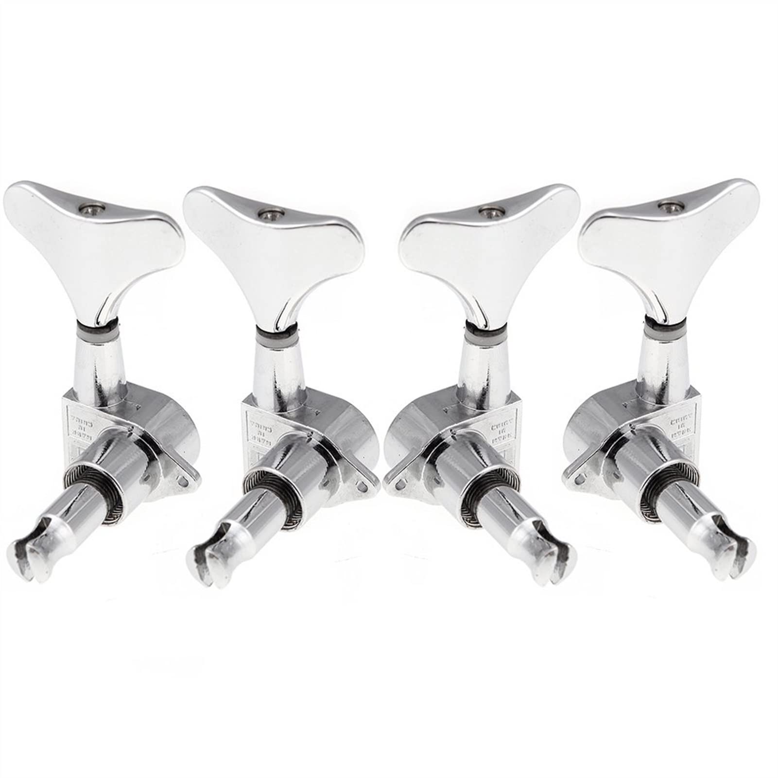 4 Chrome Sealed Guitar Tuning Pegs - Premium Bass Guitar Tuners (2L+2R) - Durable Machine Heads with Knobs for Smooth Tuning - Perfect for Electric & Acoustic Bass Guitars - Stage & Studio Use