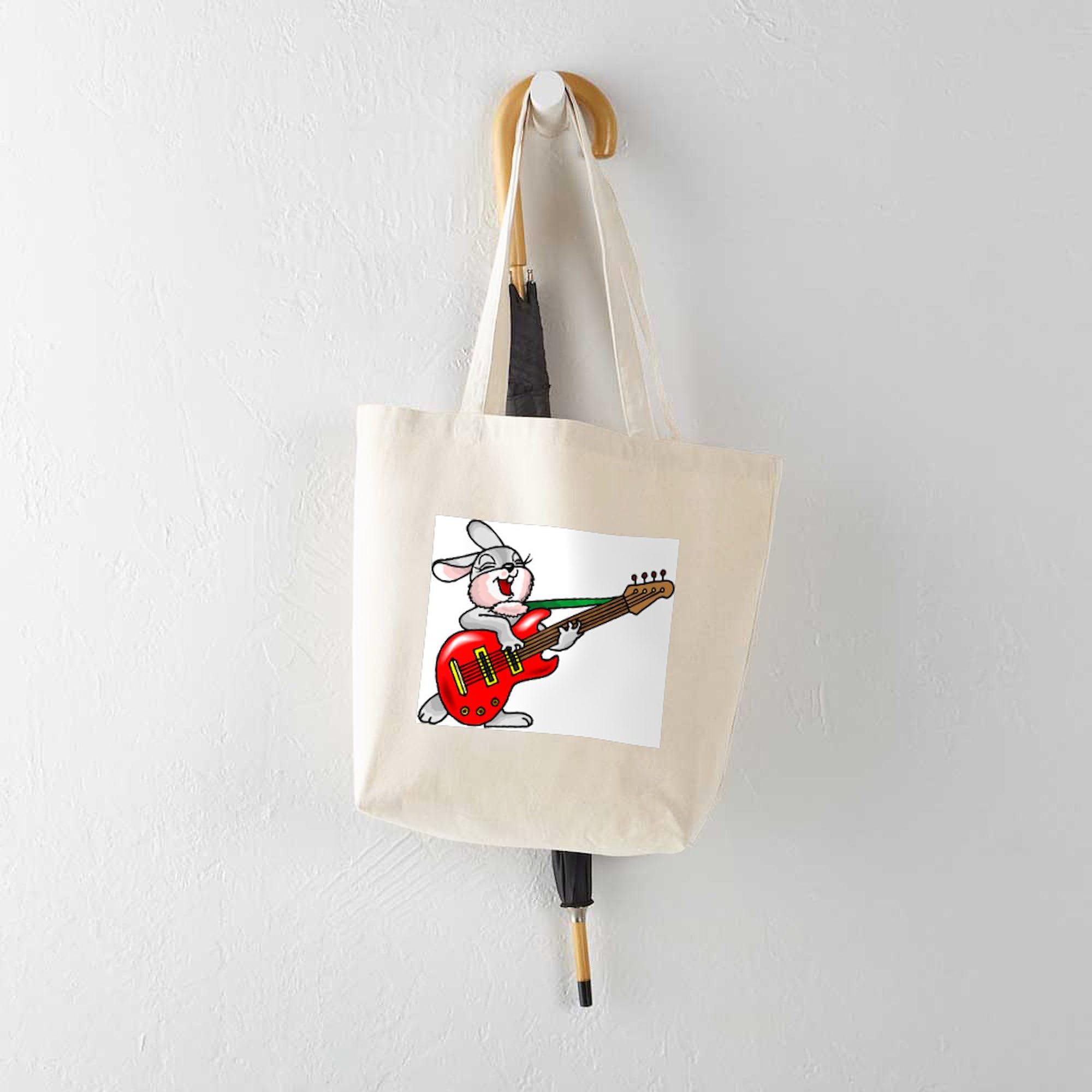 Stylish Cute Funky Rabbit Canvas Tote Bag - Eco-Friendly Reusable Shopping Bag for Groceries, Beach & Daily Use | CafePress