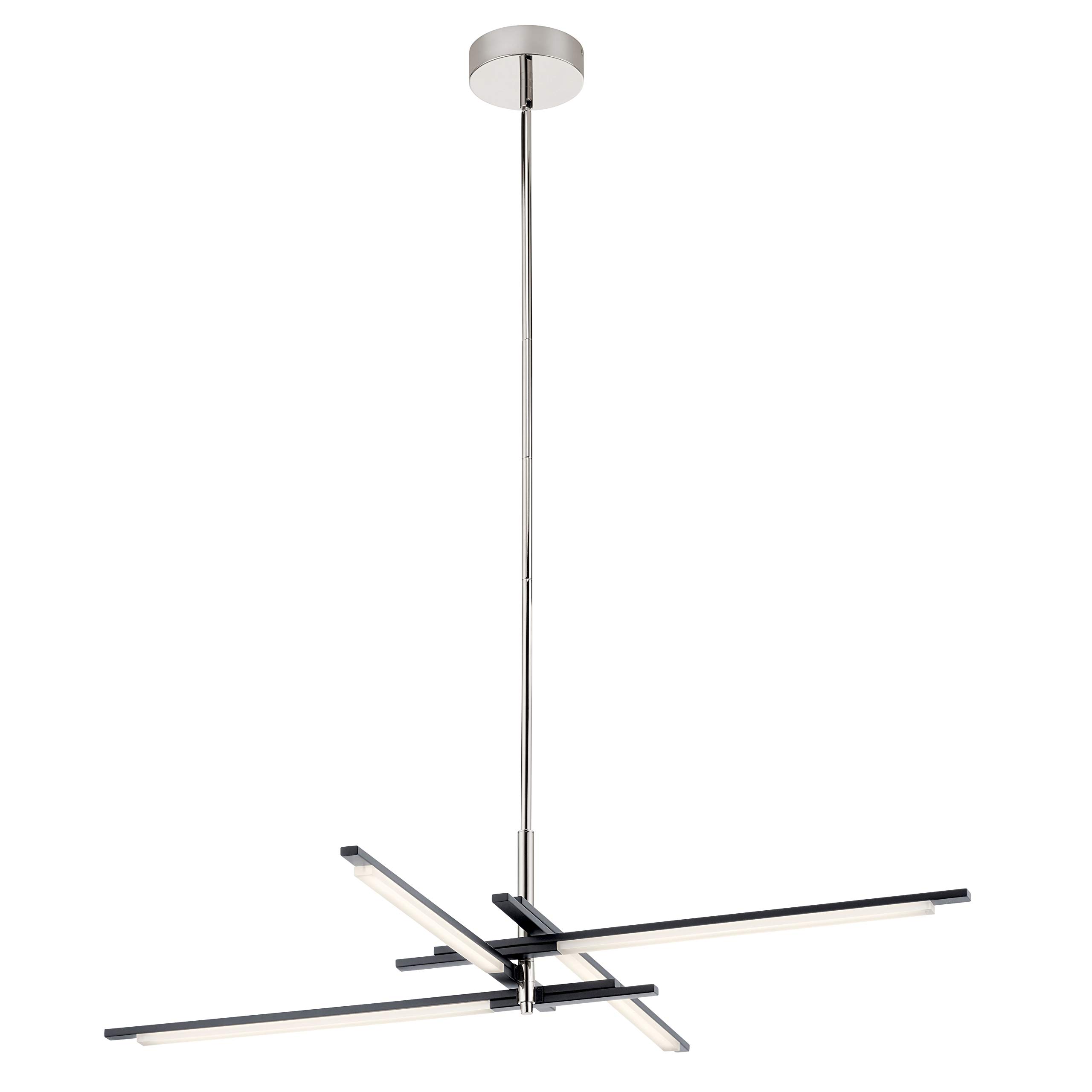 Elan 84081MBK Charter Pendant Light Fixture - 4-Light LED Chandelier, 31W Total, Matte Black Finish - Perfect for Kitchen Island, Dining Room, or Entryway Lighting