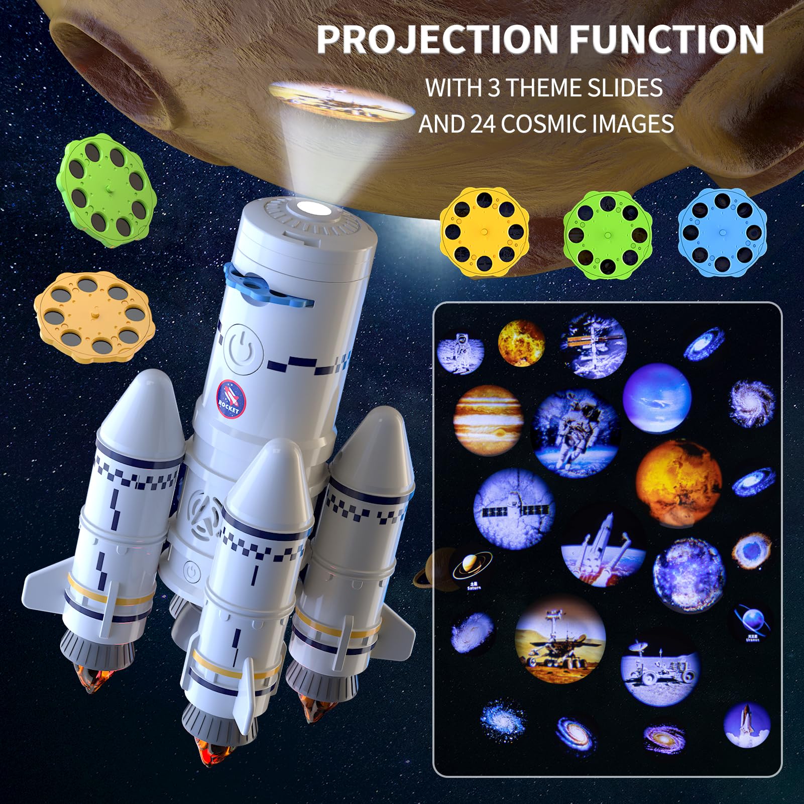 STEM Rocket Launcher Space Shuttle Toy for Kids Ages 3-9 | 2-in-1 Aerospace Building Set with Launch Pad | Educational STEM Toy for Indoor & Outdoor Play | Perfect Birthday Gift for Boys & Girls | Great for Backyard Play, Science Projects & Space-Themed Parties