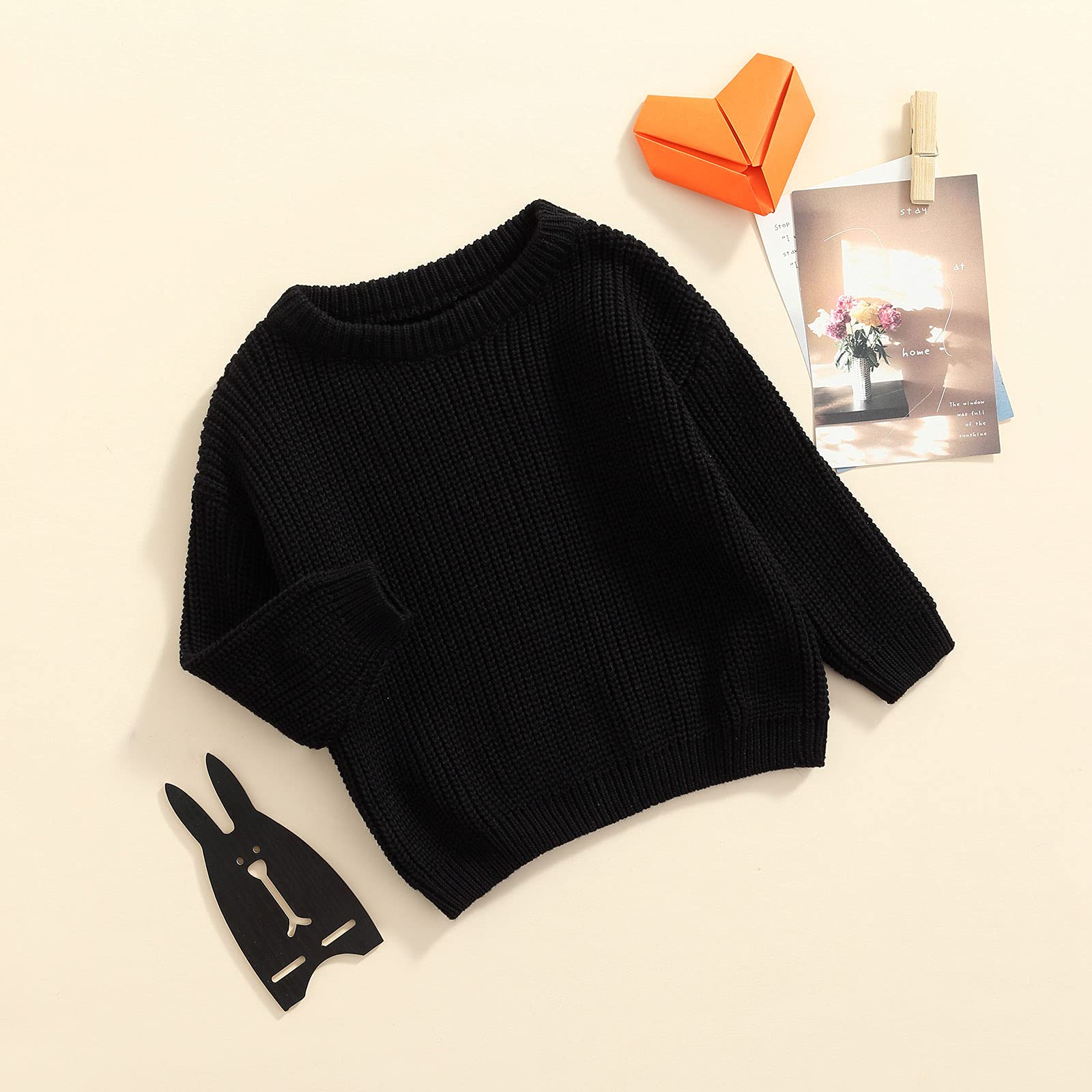 KMBANGI Newborn Baby Girl & Boy Solid Color Knit Sweater - Soft Crewneck Long Sleeve Pullover for Fall & Winter | Cozy Casual Outfit for Family Photos, Holiday Gatherings & Daily Wear