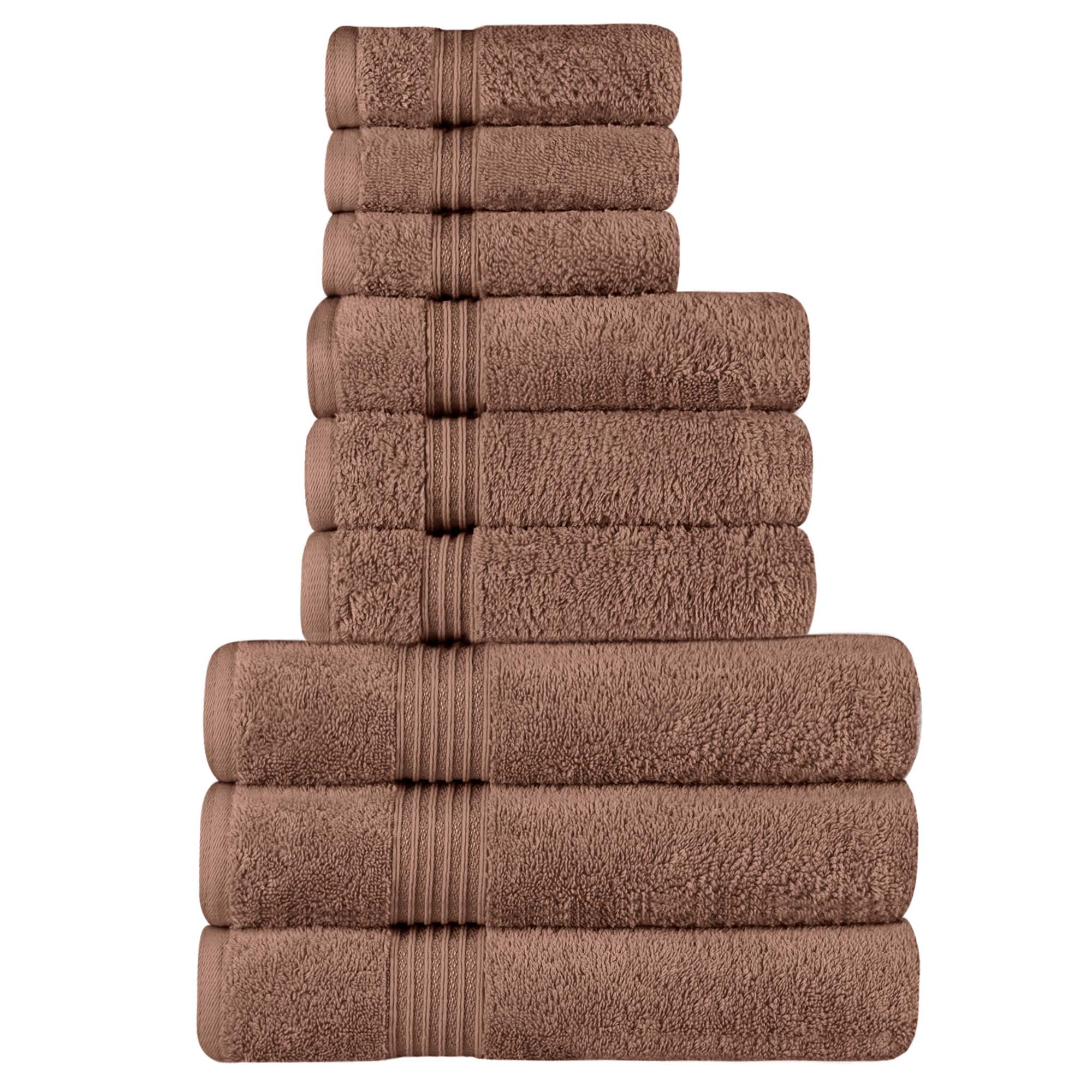 Premium Egyptian Cotton 9-Piece Bath Towel Set - Ultra Soft, Highly Absorbent, Quick-Drying - Perfect for Spa, Bathroom & Luxury Home Use