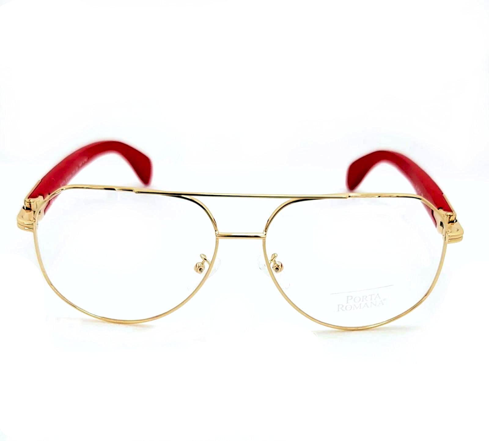 Stylish Wood Temple Sunglasses Model 1516 - Gold Prescription Ready Frames for Men & Women | UV Protection, Fashion Accessory for Travel, Beach & Outdoor Activities