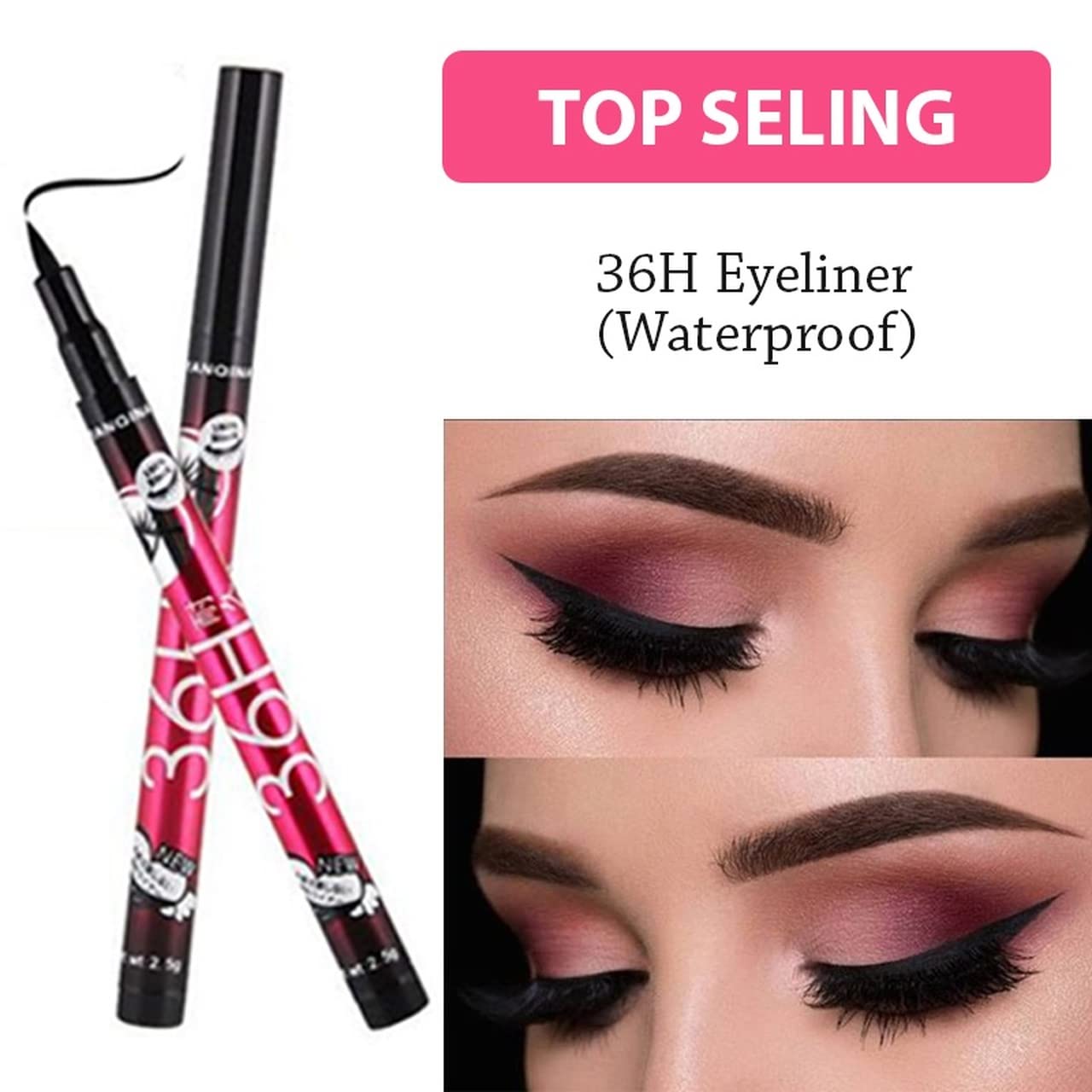 TYA Fashion 6155 Multicolor Makeup Kit with 5Pcs Lightweight Brushes, 36H Waterproof Liquid Eyeliner & 2 Beauty Blenders - Perfect for Women & Girls' Everyday Makeup, Travel & Professional Use (9-Piece Set)