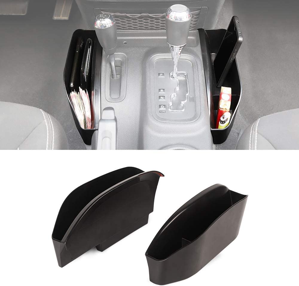 2011-2018 Jeep Wrangler JK JKU Auto Transmission Gear Shifter Console Organizer Tray - Black Interior Storage Box Accessory | Perfect for Off-Road Gear Organization & Daily Commute