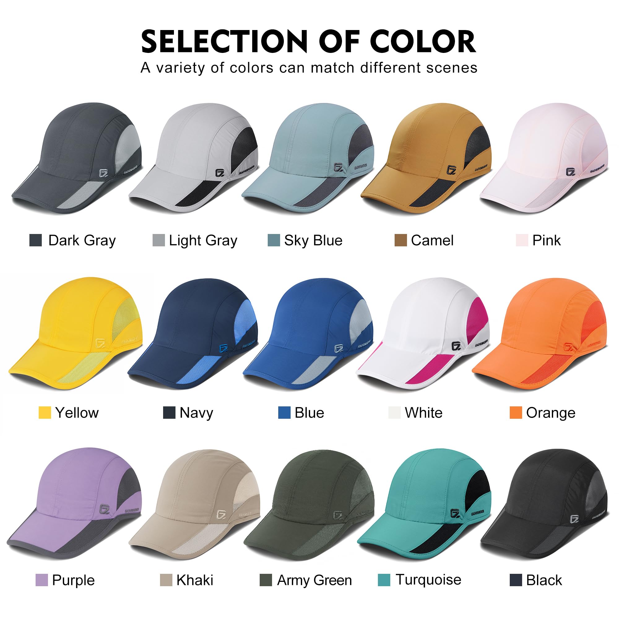 GADIEMKENSD Breathable Mesh Running Hat for Men & Women - Lightweight Sun Protection for Outdoor Sports, Jogging, Hiking