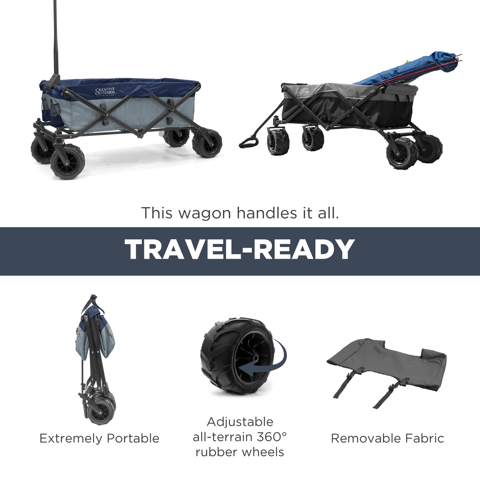 Best Collapsible Outdoor Wagon for Kids - All Terrain Push Pull Stroller with Foldable Design | Perfect for Beach, Park, Garden, Sports & Camping Trips | Durable Cargo Cart for Family Outings and Outdoor Adventures