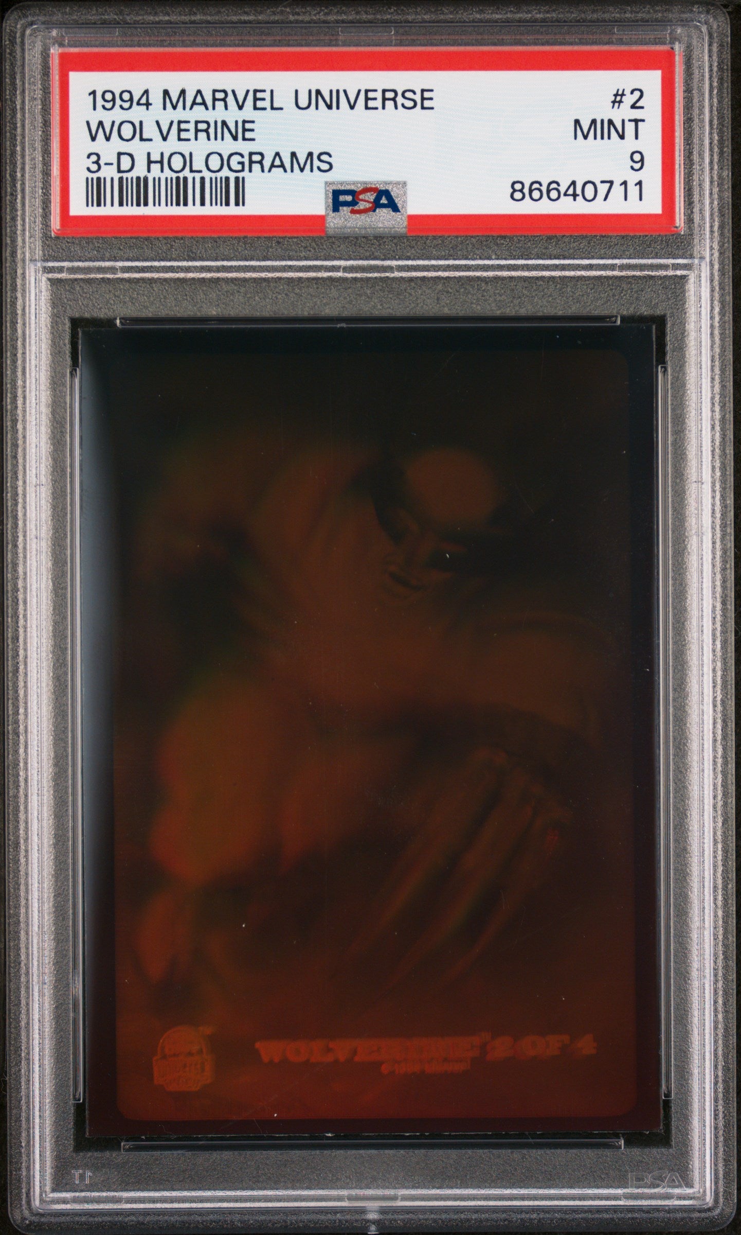 1994 Marvel Universe Wolverine 3D Holograms #2 PSA 9 NM-MT - Rare Collectible Trading Card for Marvel Fans & Comic Book Collectors - Perfect for Display, Investment & Gifting