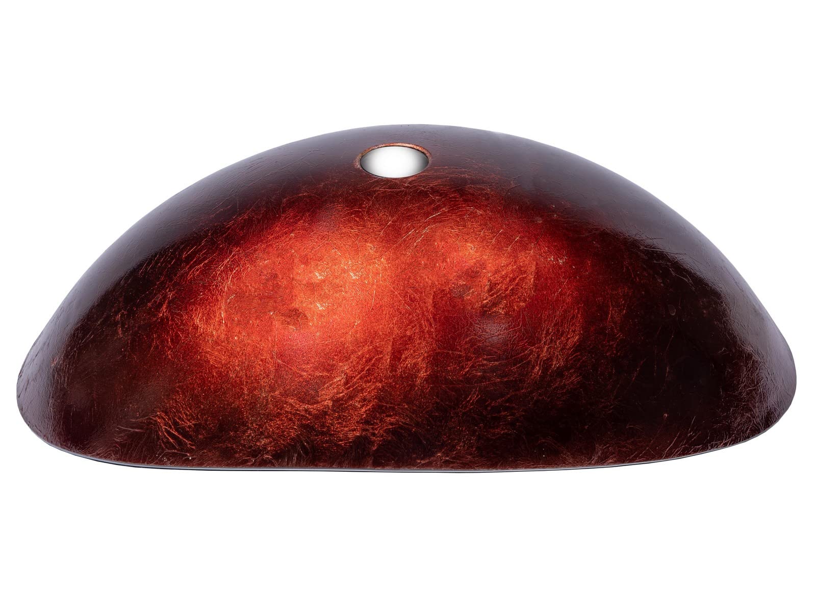 Modern Canoe Shaped Red Copper Glass Vessel Sink - Bathroom Vanity Sink with Mirror Finish - Perfect for Contemporary Bathrooms, Powder Rooms & Luxury Home Decor