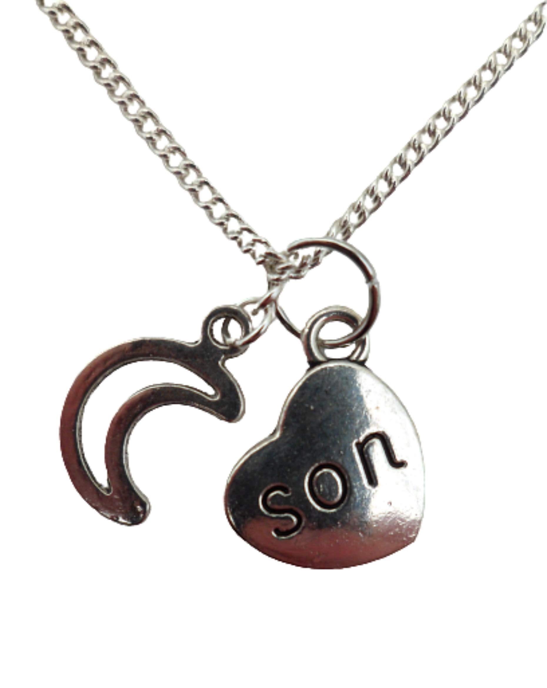 Sterling Silver Plated Necklace for Women - Heart & Crescent Moon Pendant - Elegant Jewelry Gift for Mom, Daughter, Wife - Perfect for Valentine's Day, Anniversary & Special Occasions