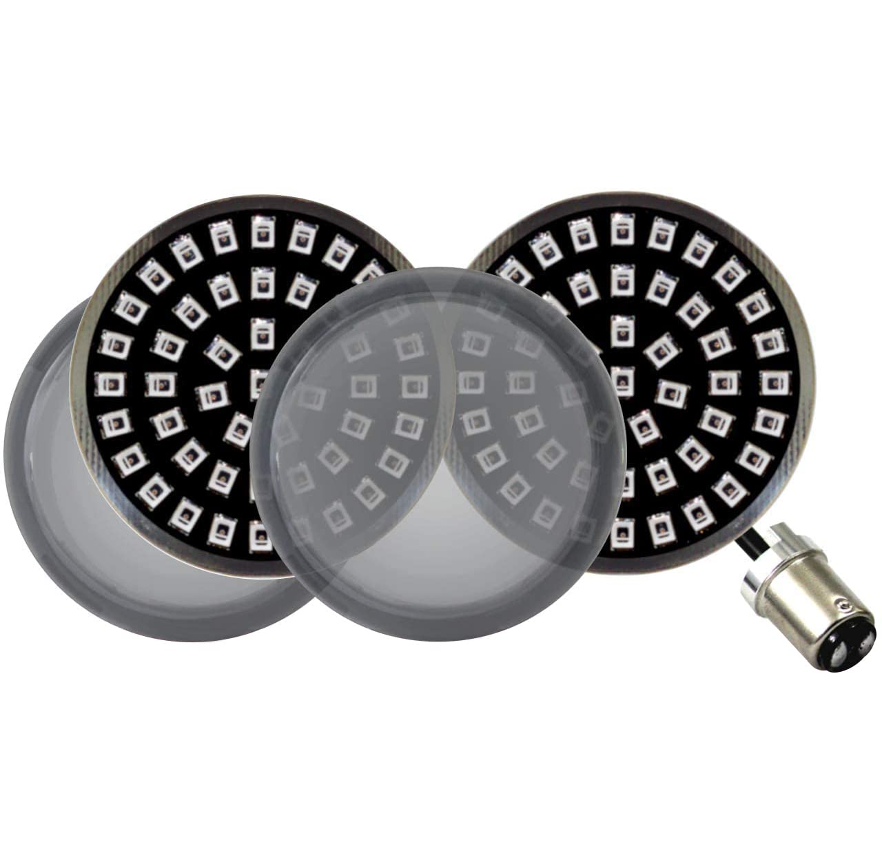 Eagle Lights Strobe Generation II Midnight Edition Rear LED Turn Signals with Flashing LED Brake Lights (Smoke Lenses) - Motorcycle Safety Lights for Night Riding & Custom Bike Builds