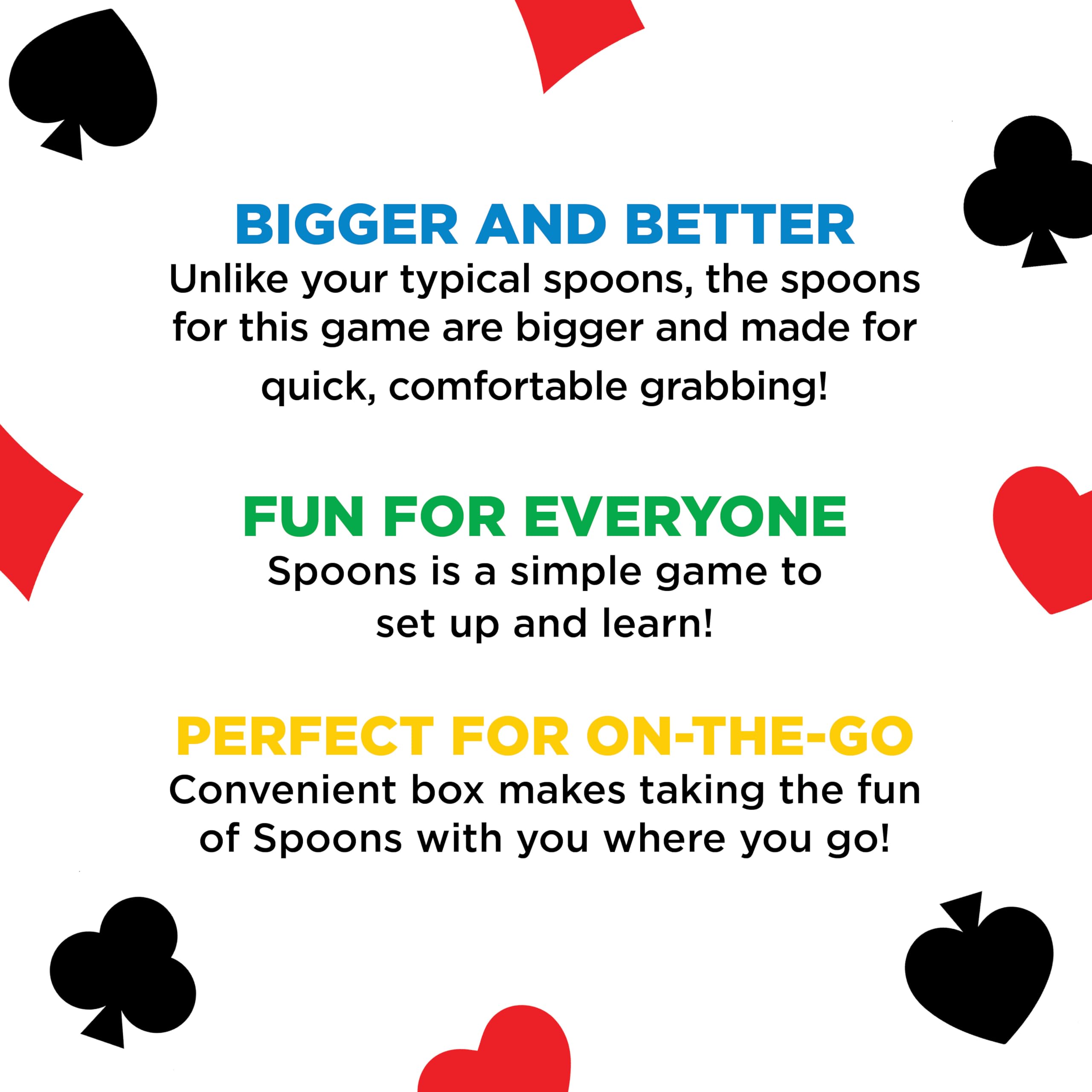 Giant Spoons Card Game - Fun Family Party Game for Kids & Adults (Ages 7+), Includes Deck of Cards for 3-6 Players - Perfect for Game Nights, Travel Entertainment, and Group Gatherings