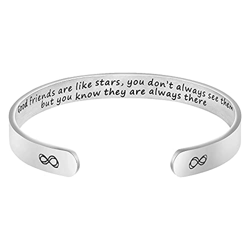 JoycuFF Inspirational Bracelets for Women - Hidden Message Mantra Cuff Bangle in Stainless Steel - Encouragement Gift for Friends, Sisters & Loved Ones - Perfect for Daily Wear, Special Occasions & Thoughtful Gifting