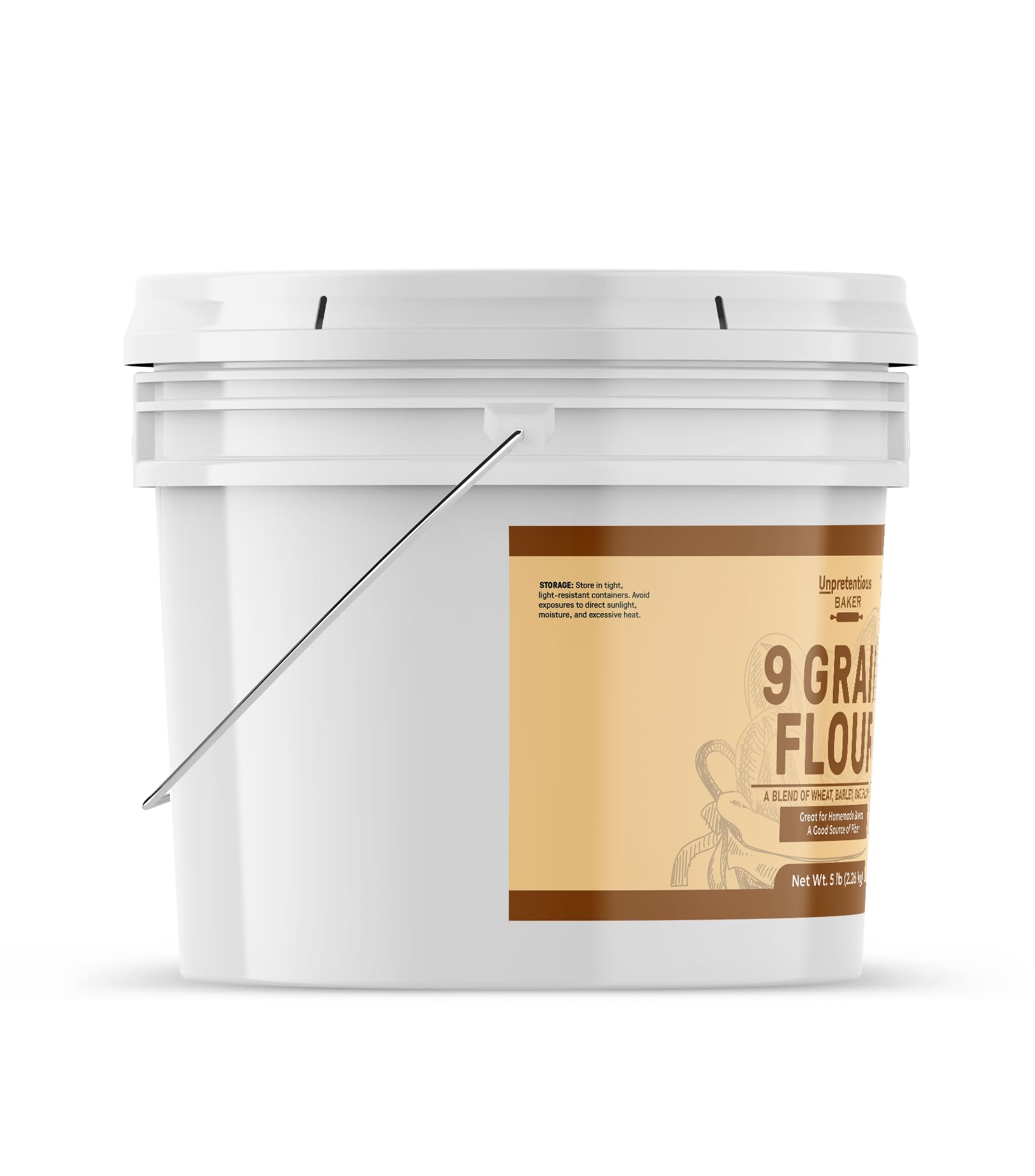 Organic 9 Grain Flour - 1 Gallon Bulk for Baking Bread & Dough | Long Shelf Life | Perfect for Homemade Artisan Bread, Sourdough & Pastries | Ideal for Bread Machines, Home Bakers & Commercial Kitchens