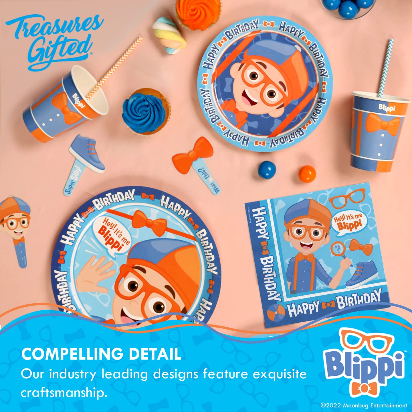 Blippi Cake Topper - Officially Licensed Blippi Birthday Cake Decorations - Blippi Party Supplies for Kids Birthday Cakes - Perfect for Blippi Themed Birthday Parties and Celebrations