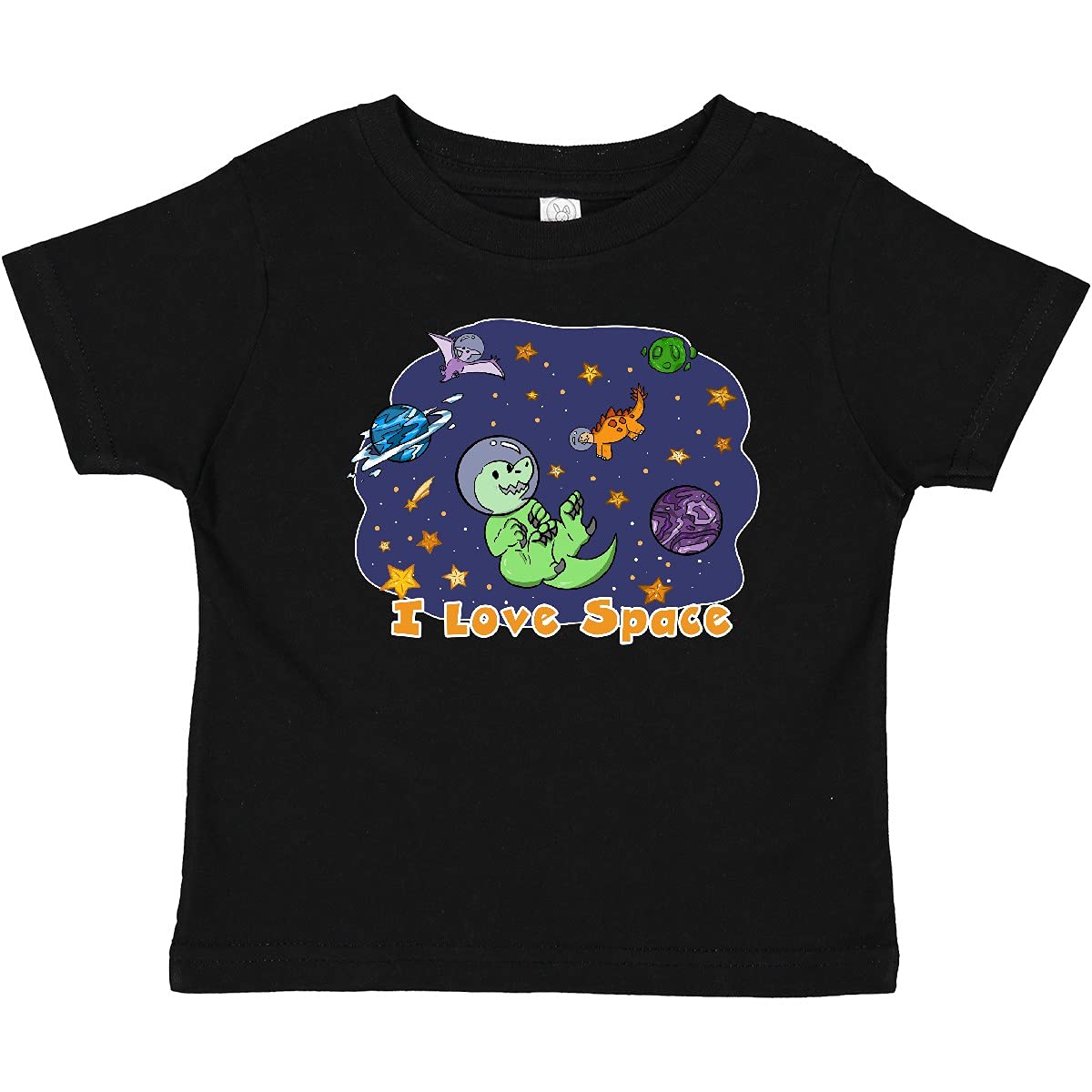 Inktastic I Love Space Cute Dinos and Planets Baby T-Shirt - Adorable Astronaut Dinosaur Graphic Tee for Toddlers & Infants - Perfect for Space-Themed Birthday Parties & Everyday Play