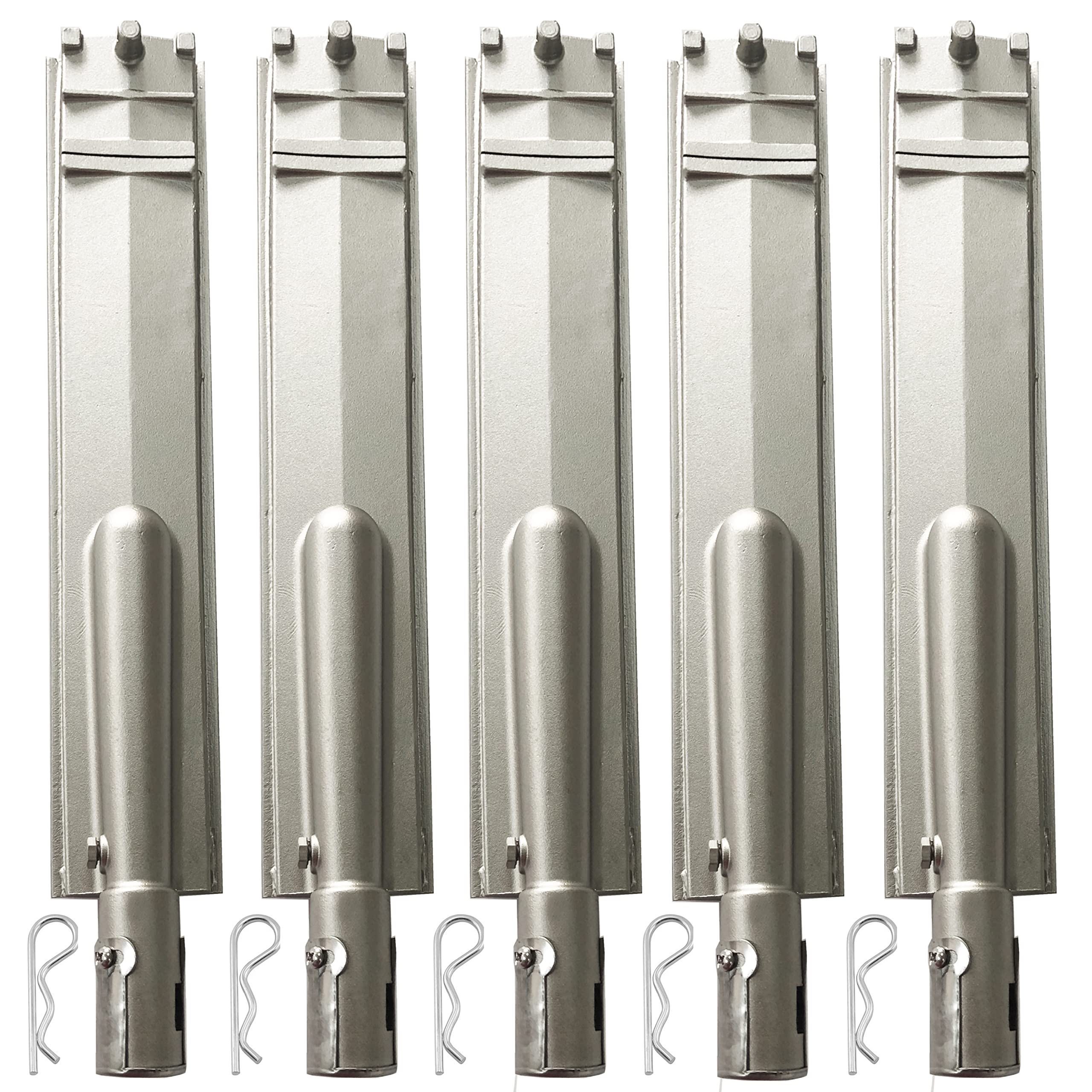5-Piece Heavy Duty 304 Stainless Steel BBQ Grill Burners - Replacement Parts for Cal Flame, Aussie, Blaze, Thermos Turbo & More - Perfect for Outdoor Grilling, Backyard BBQs, and Camping Cooking