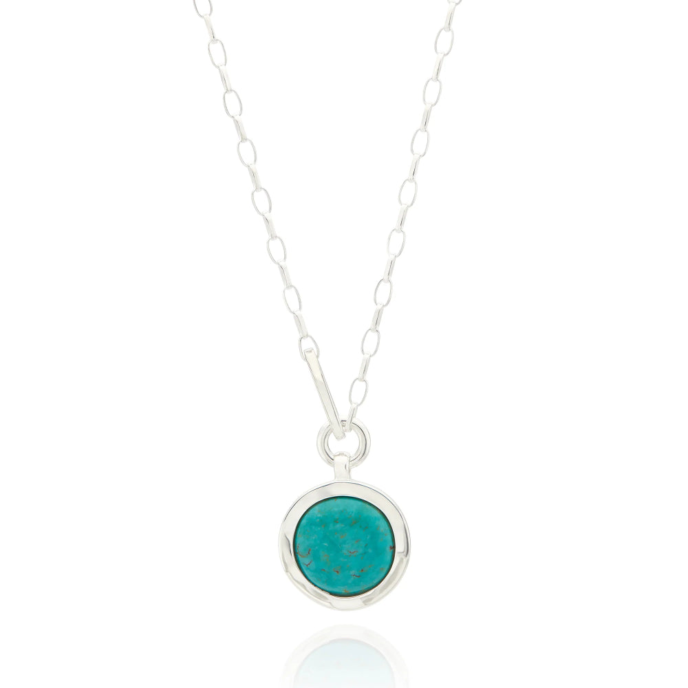 Anna Beck Large Way Turquoise Pendant Necklace - Handcrafted Sterling Silver Jewelry for Women, Boho Chic Statement Necklace for Everyday Wear or Special Occasions