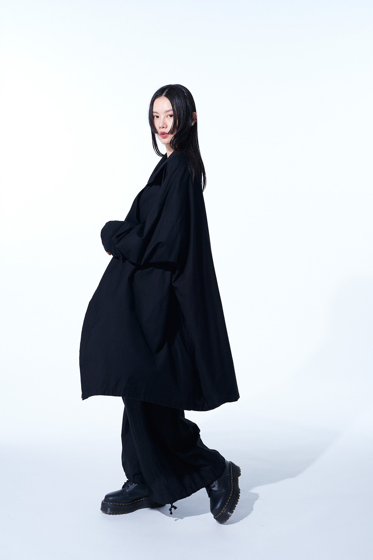 Premium Cotton Twill Flame Double Drape Coat for Women - Stylish Fall & Winter Outerwear for Casual & Formal Occasions