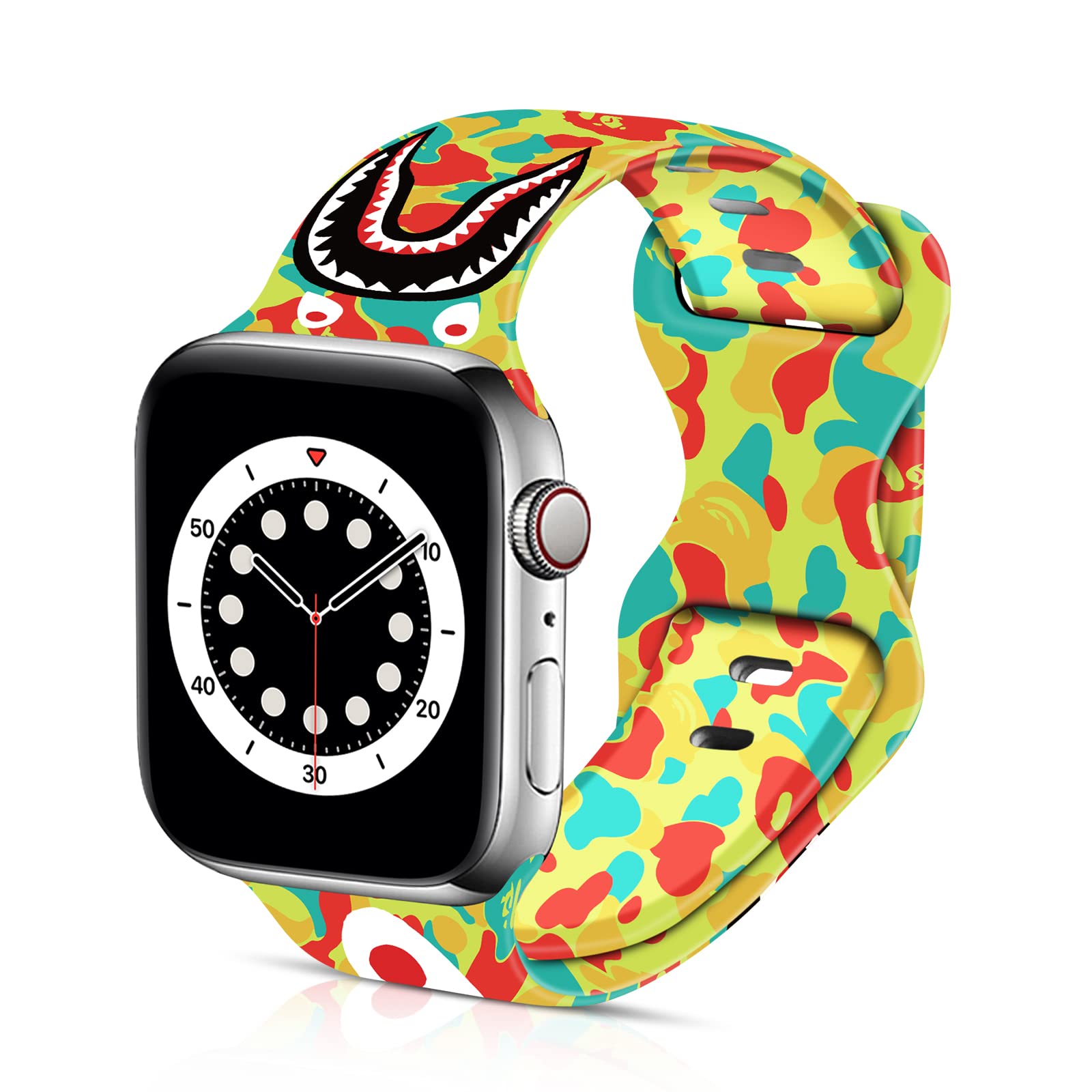 Soft Silicone Apple Watch Bands 38mm 40mm 42mm 44mm - Sport Replacement Strap Compatible with iWatch Series 6/5/4/3/2/1/SE - Breathable & Comfortable for Men & Women - Perfect for Running, Gym & Daily Wear