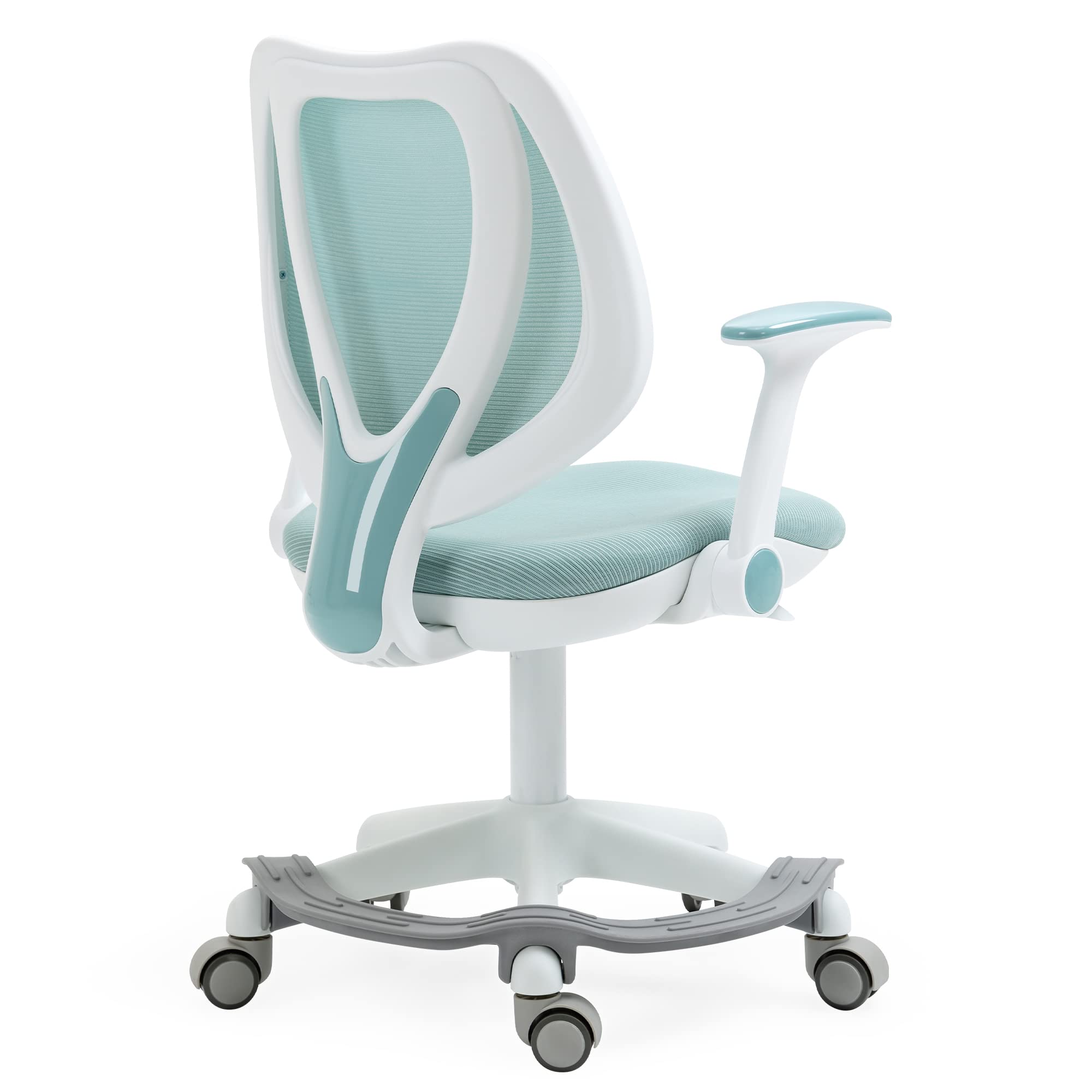 Adjustable Blue Kids Desk Chair with Armrests & Footrest - Ergonomic Study Computer Chair for Boys, Girls & Teens - Perfect for Home Office, Online Learning & Gaming