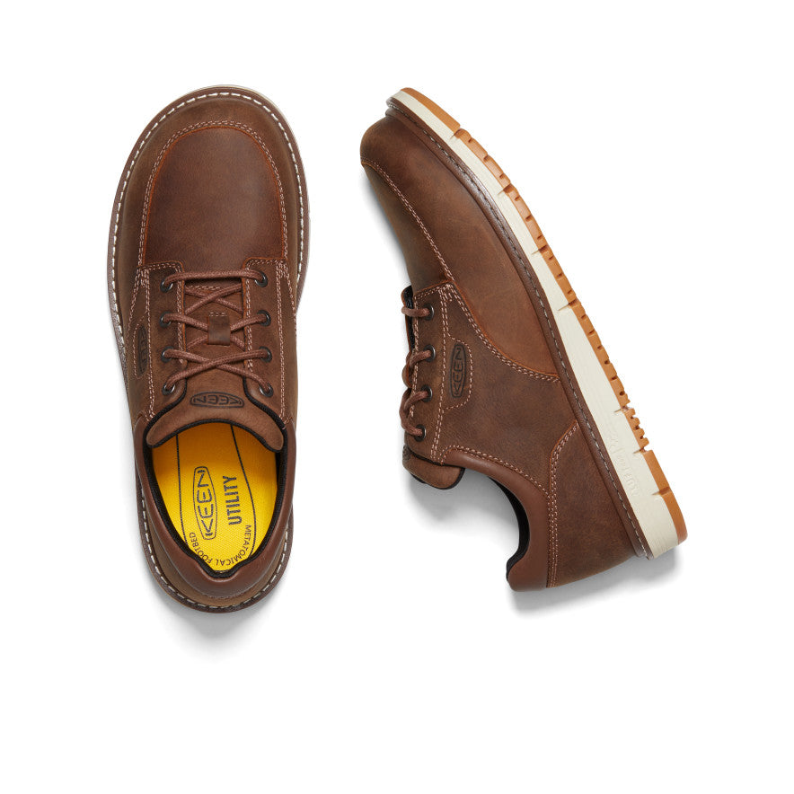 Men's San Jose Oxford Aluminum Toe Work Shoes - Gingerbread/Off White - Durable Safety Shoes for Construction, Warehouse & Industrial Work
