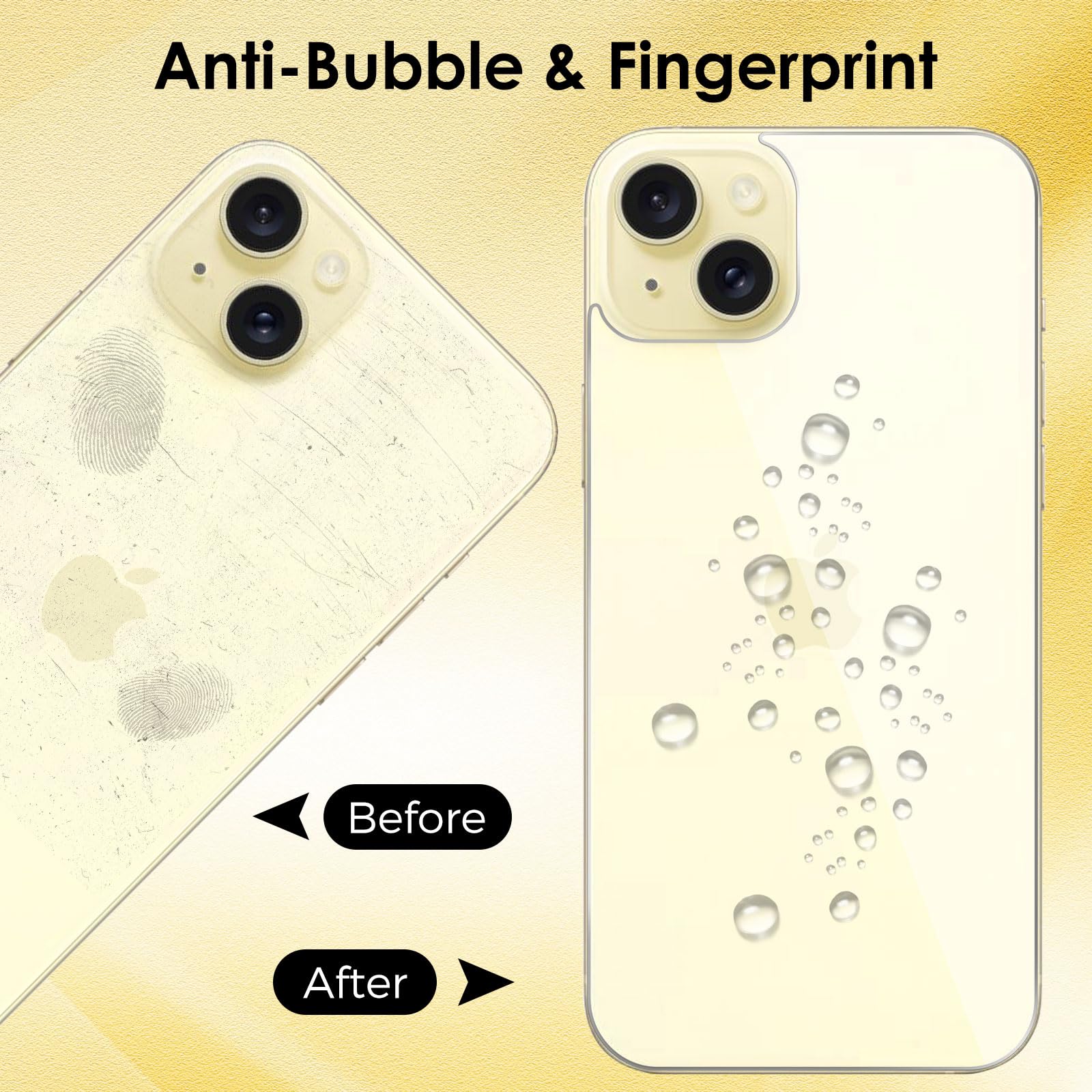 Aiyola 3-in-1 Tempered Glass Screen Protector for iPhone 15 Plus (6.7 inch) - Front & Back Screen Protector + Camera Lens Protector | Ultra Thin, Bubble-Free | Perfect for Work, Travel & Everyday Protection