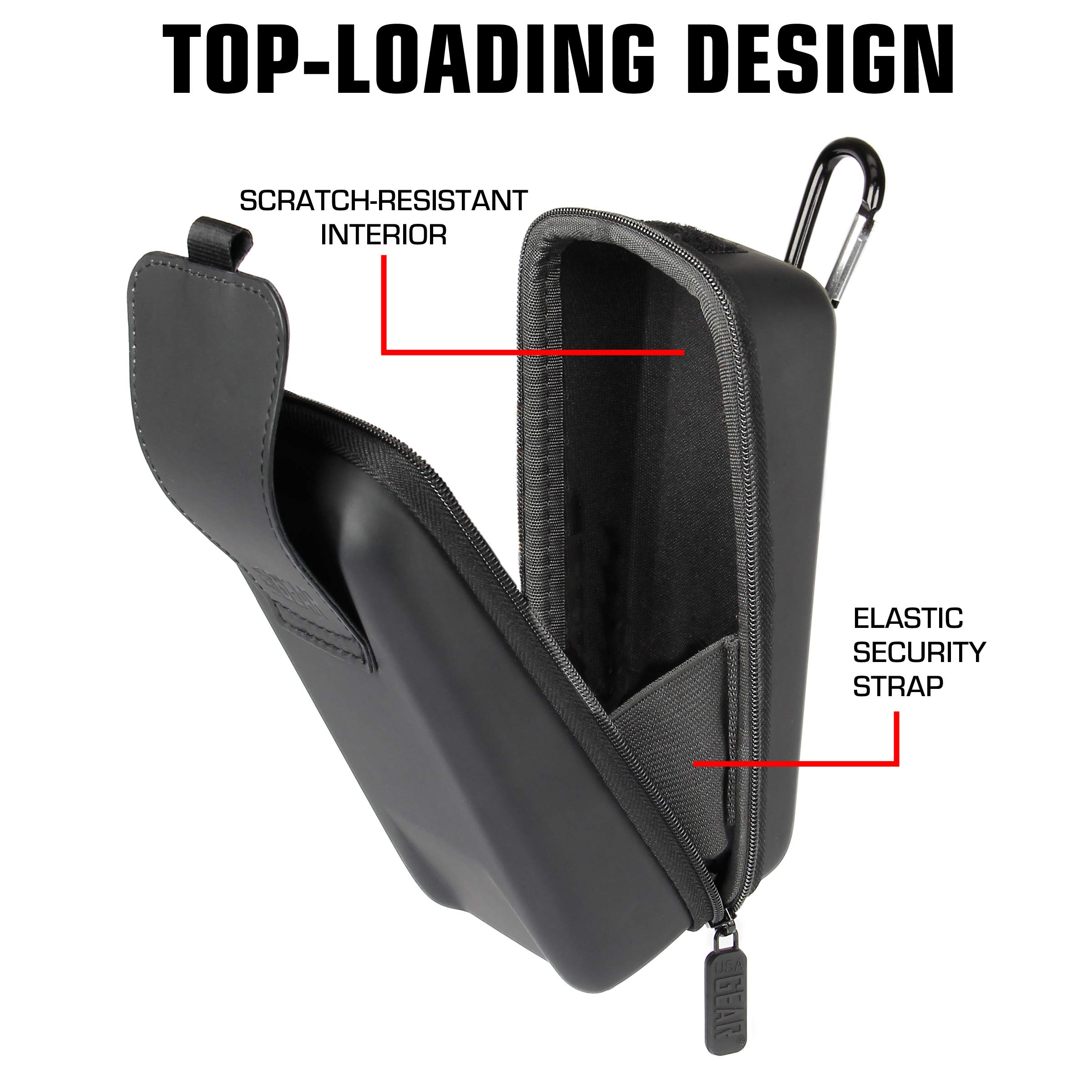 USA GEAR Waterproof Portable Charger Case - Durable Power Bank Hard Shell with Belt Loop & Carabiner | Compatible with Anker PowerCore, Ayeway, POWERADD | Perfect for Outdoor Activities, Travel & Emergency Charging