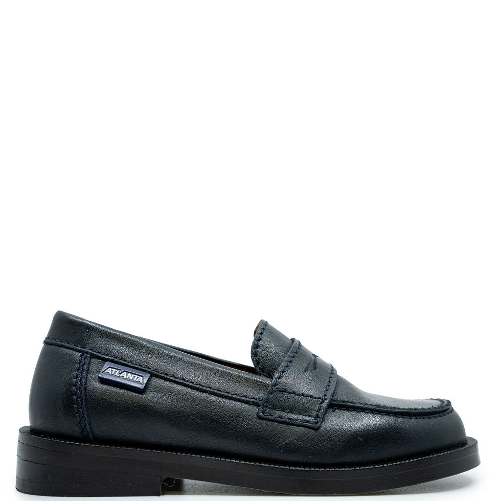 Men's Atlanta Moccasin Navy Penny Dress Loafers - Comfortable Slip-On Shoes for Business Casual & Office Wear