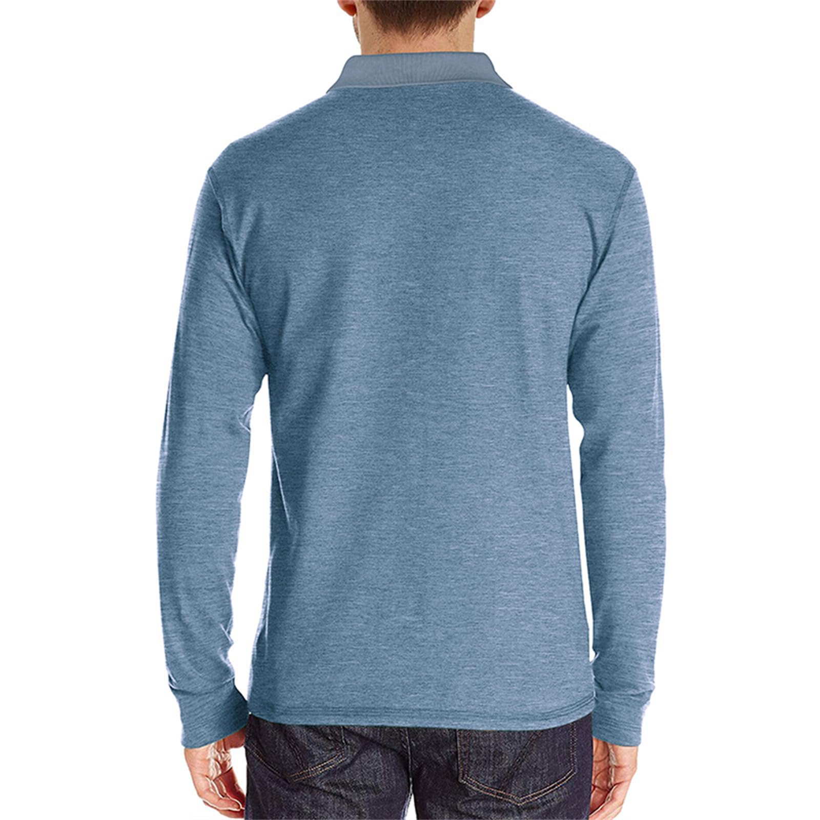 **PICKLION Men's Long Sleeve Polo Shirts - Moisture Wicking, Casual & Golf Polo Shirt with Pocket - Perfect for Work, Golf & Outdoor Activities**