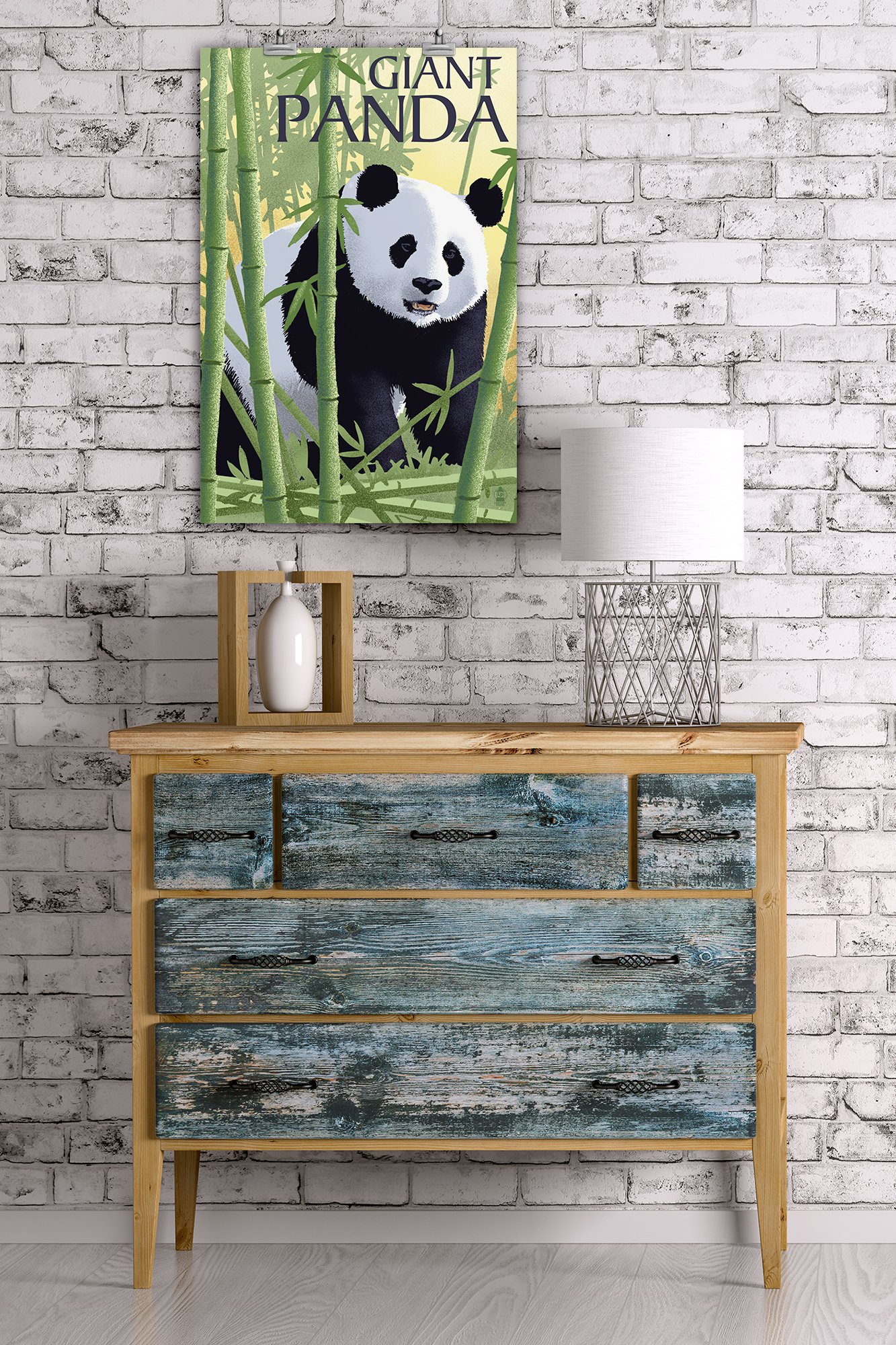 Giant Panda Giclee Art Print - 16x24 Inch Premium Wall Decor, Travel Poster for Home & Office | Perfect for Living Room, Bedroom, or Gift
