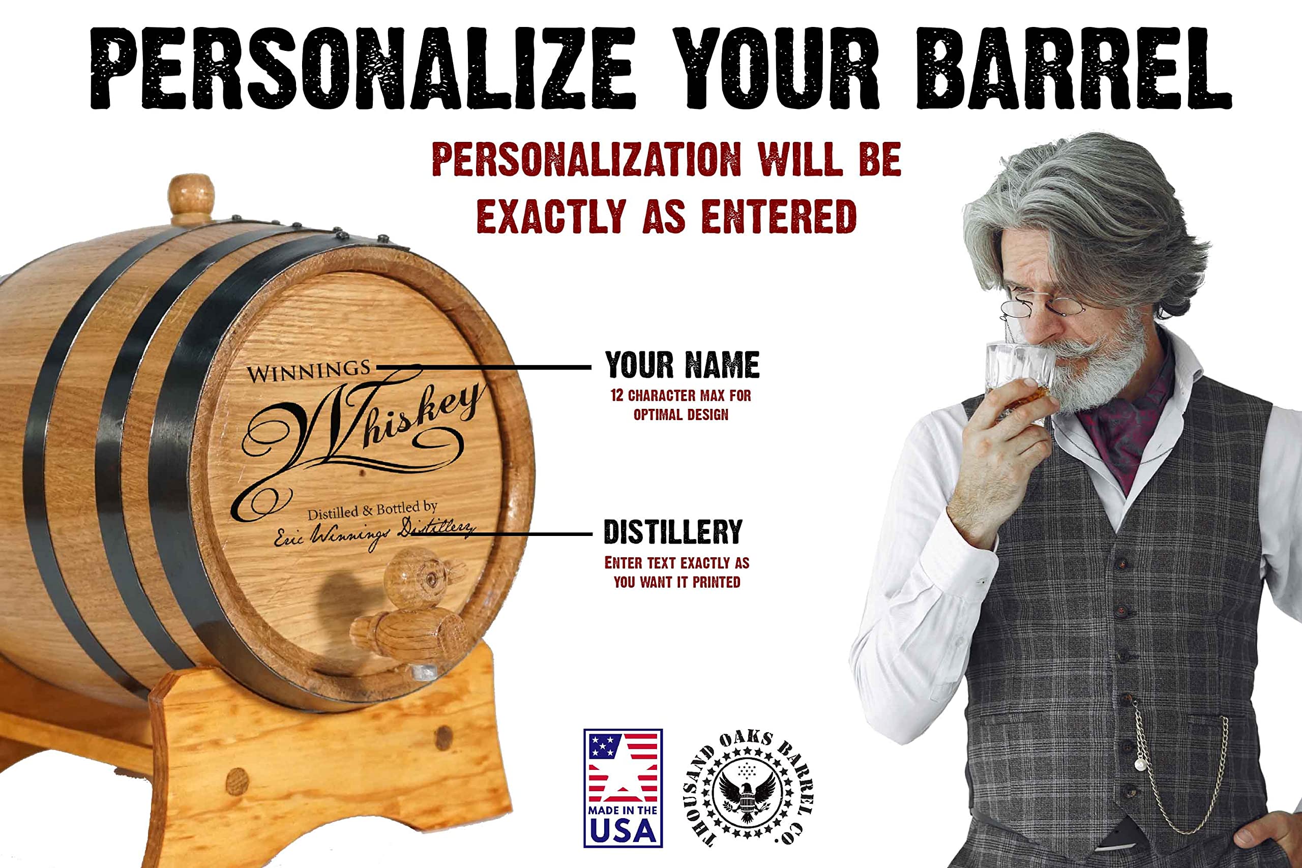 Premium American White Oak 10 Liter (2.5 Gallon) Barrel with Stand, Bung & Spigot - Home Brewing, Distilling, Wine Making & Cocktail Aging Kit for Bartenders & Enthusiasts - Perfect for Crafting Whiskey, Bourbon, Wine & Specialty Cocktails at Home