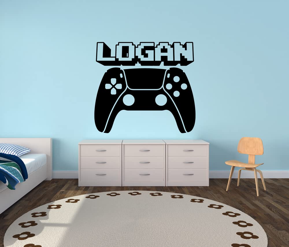 Custom Name Vinyl Wall Decal Sticker for PlayStation 5 Controller - Perfect for Gaming Room Decor, Gamer Gifts & Bedroom Wall Art