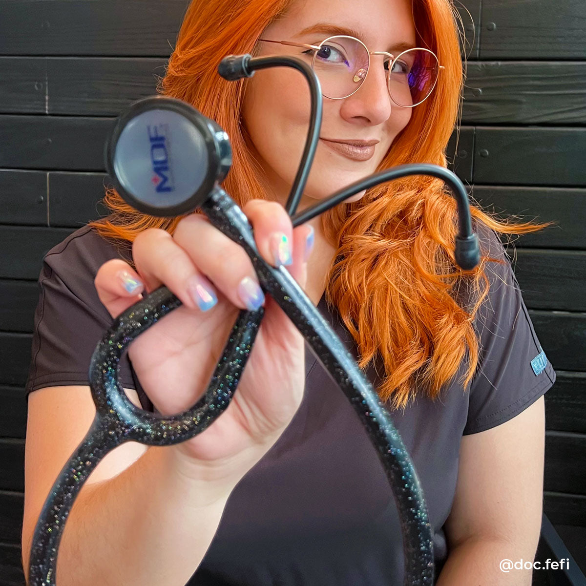 ProCardial® Titanium Cardiology Stethoscope - Black Glitter/BlackOut | Premium Medical Stethoscope for Doctors, Nurses & Healthcare Professionals | Ideal for Cardiac Exams, Patient Monitoring & Clinical Use