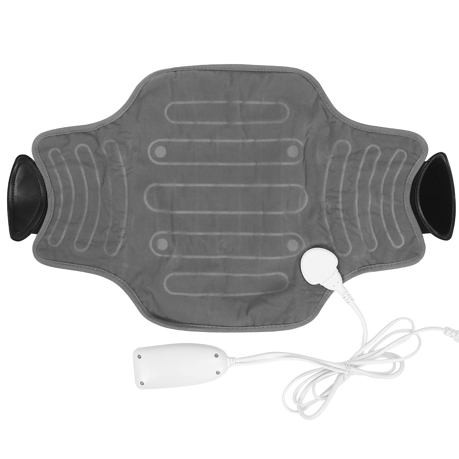 Brrnoo Electric Heating Pad for Back Pain Relief - Adjustable Waist Wrap with Strap for Lower Back, Stomach, Shoulder & Neck - Portable Heat Therapy for Home, Office & Travel - Gray (US)