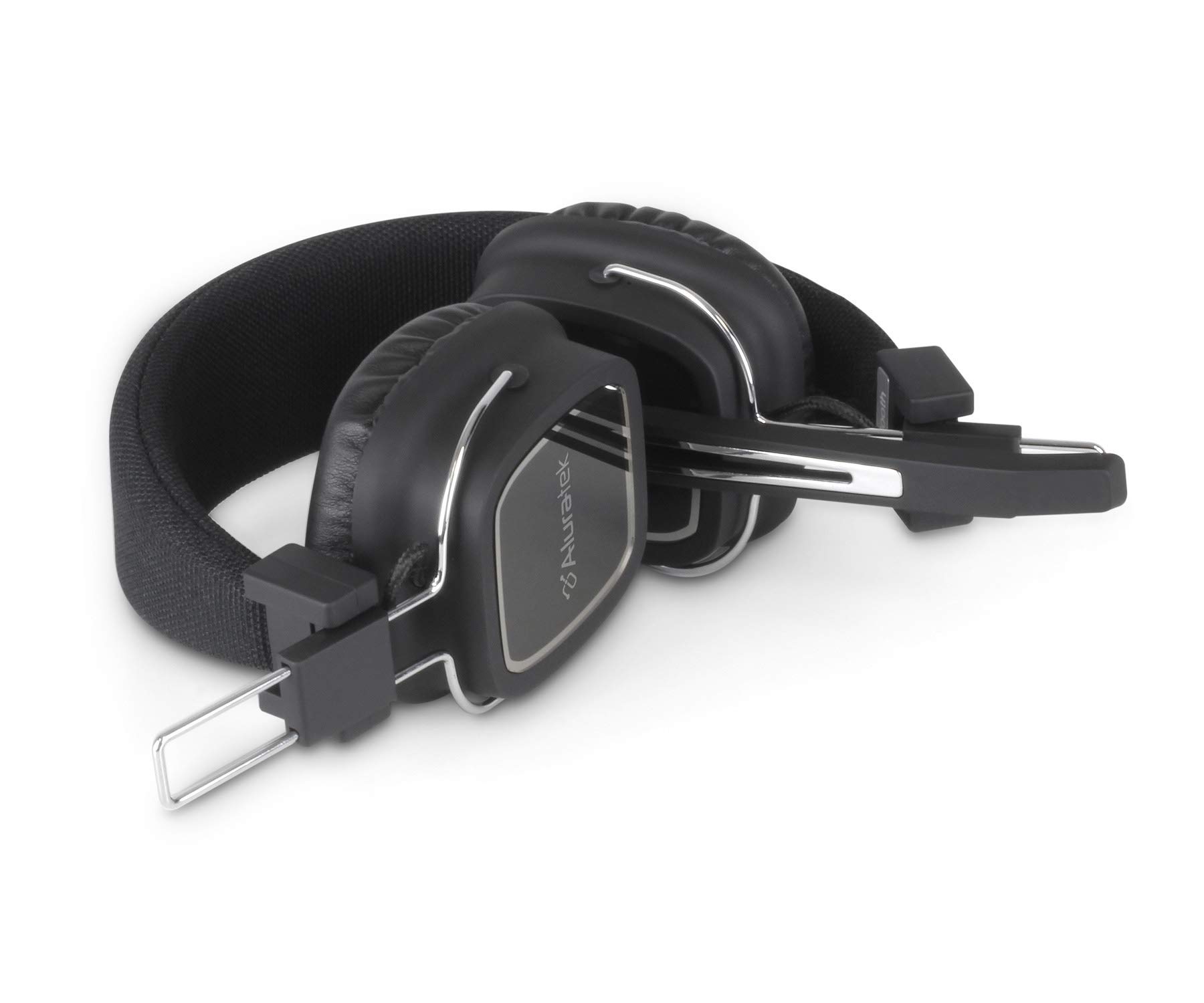 Aluratek Bluetooth 5.0 Wireless Over-Ear Headphones with Boom Mic - 30H Battery Life for Calls & Music - Compatible with PC, MacBook, Smartphones - Perfect for Work, Gaming & Travel - ABHS02F