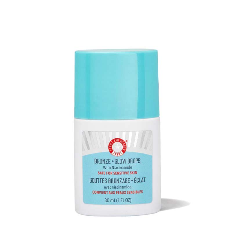 First Aid Beauty Bronze & Glow Drops with Niacinamide - Skin Perfecting & Hydrating Facial Serum for a Radiant Summer Glow | Perfect for Daily Use & Special Occasions