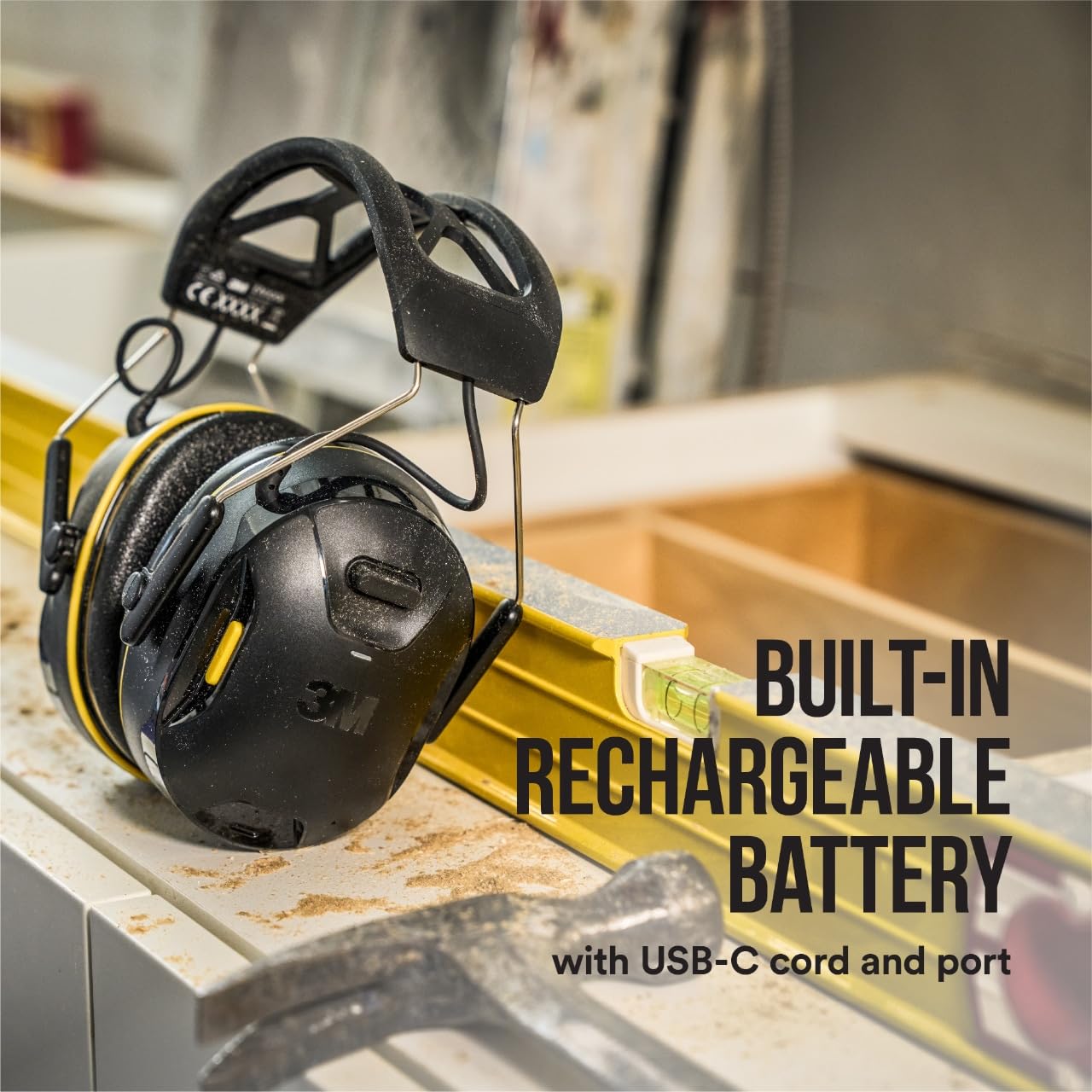 3M WorkTunes Connect Wireless Hearing Protector with Bluetooth Technology - 26 dB NRR Noise Cancelling Headphones for Construction, Woodworking & Lawn Mowing | OSHA Compliant Hearing Protection for Work Safety