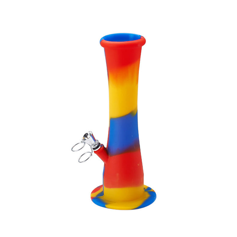 Premium Silicone Pipe with Metal Bowl - Durable & Colorful Tobacco Pipe for Smoking Herbs & Spoons | Perfect for Travel, Camping & Outdoor Use