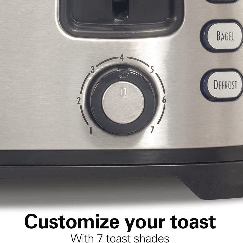 Hamilton Beach Extra Wide 4-Slot Toaster with Defrost & Bagel Functions (Model 24633C) - Perfect for Breakfast, Bagels & Frozen Foods