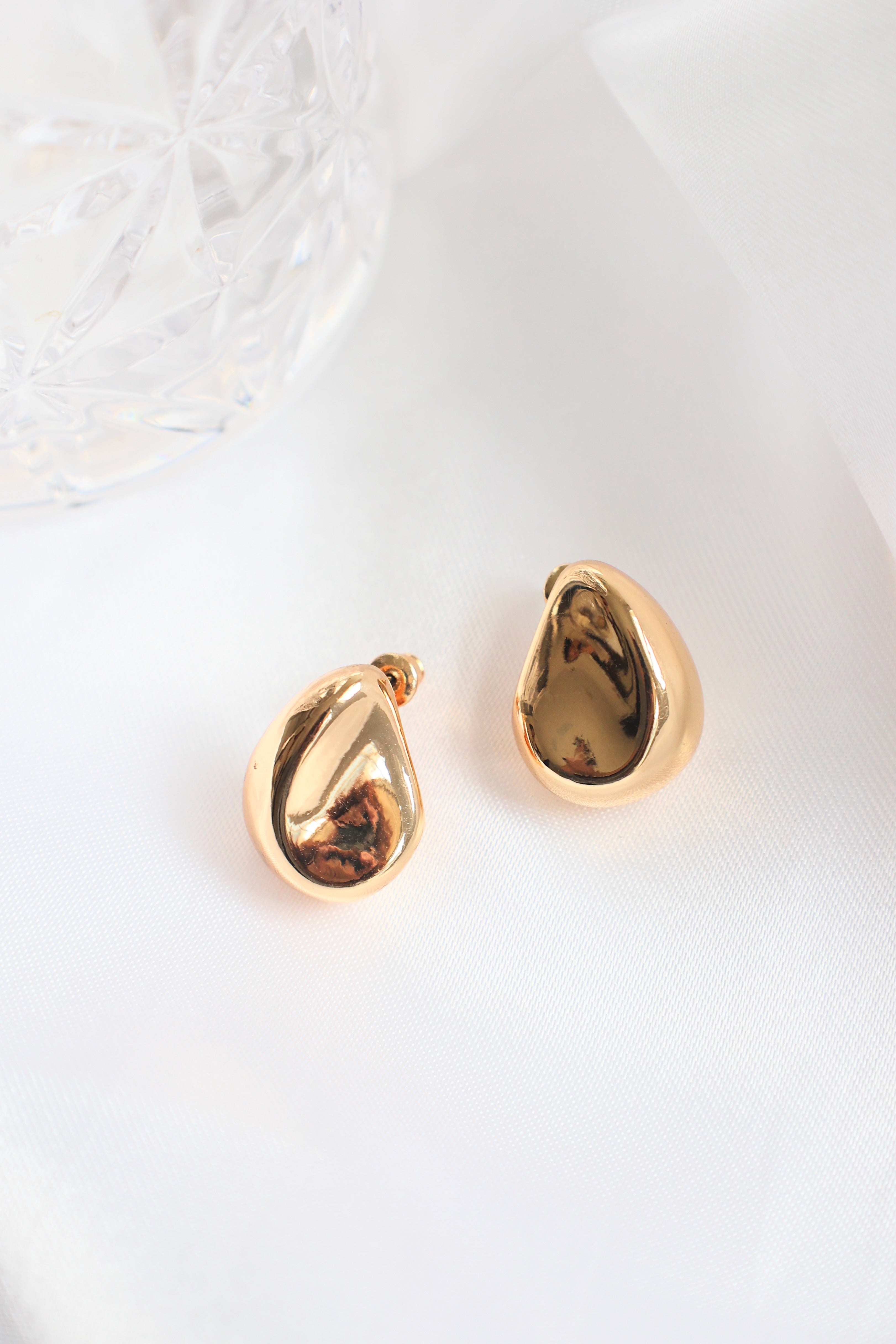Golden Teardrop Earrings for Women - 14K Gold Plated Dangle Earrings - Elegant Drop Earrings for Party, Wedding & Evening Wear