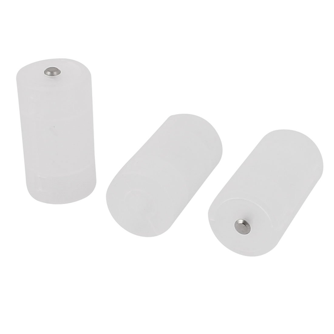 White Plastic AA to D Battery Size Converter Adapter - 3 Pack for Charging & Powering Devices - Perfect for Toys, Flashlights, and Electronics